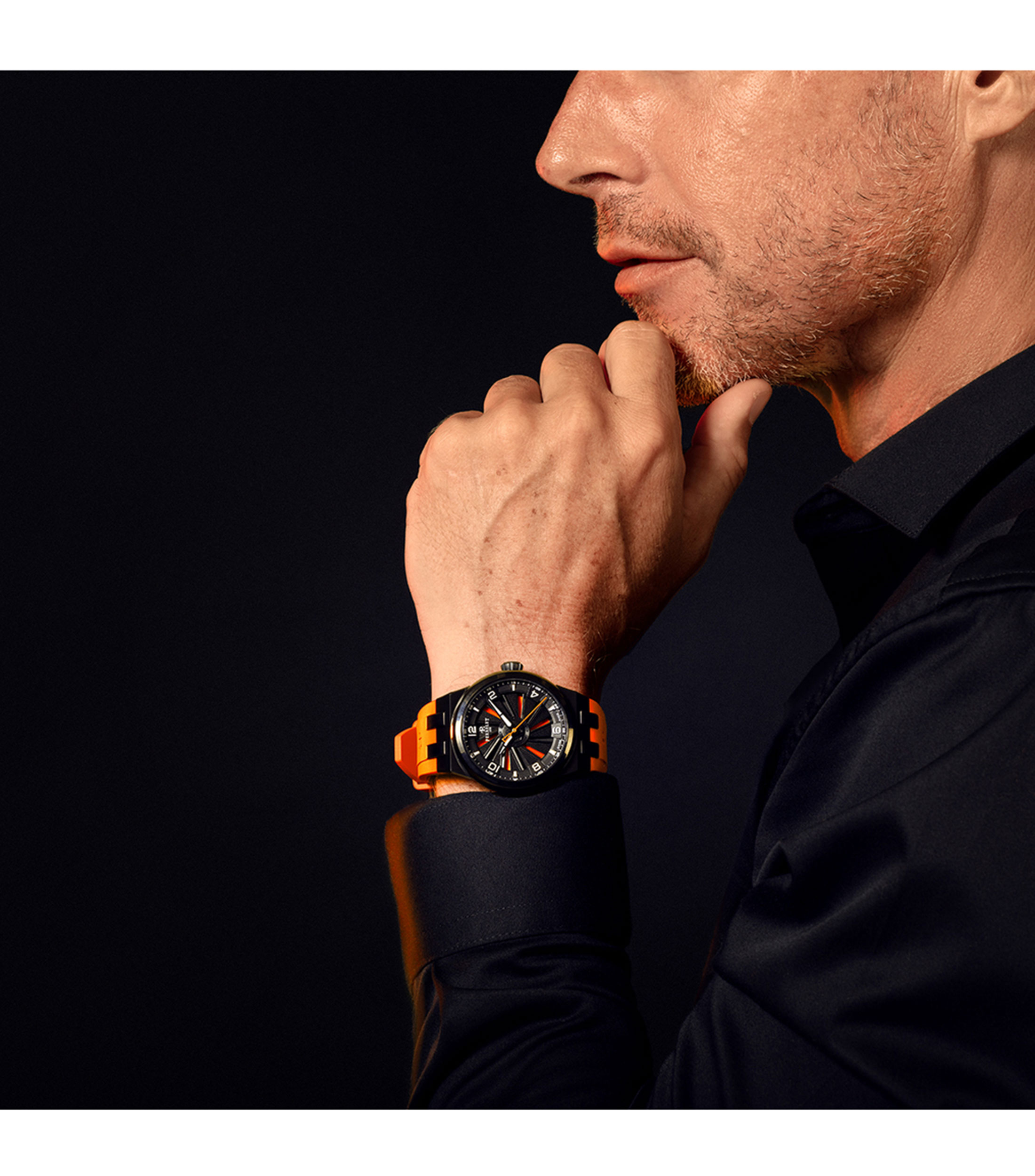 Reloj para Hombre Turbine Titanium 41 Casual Negro, naranja