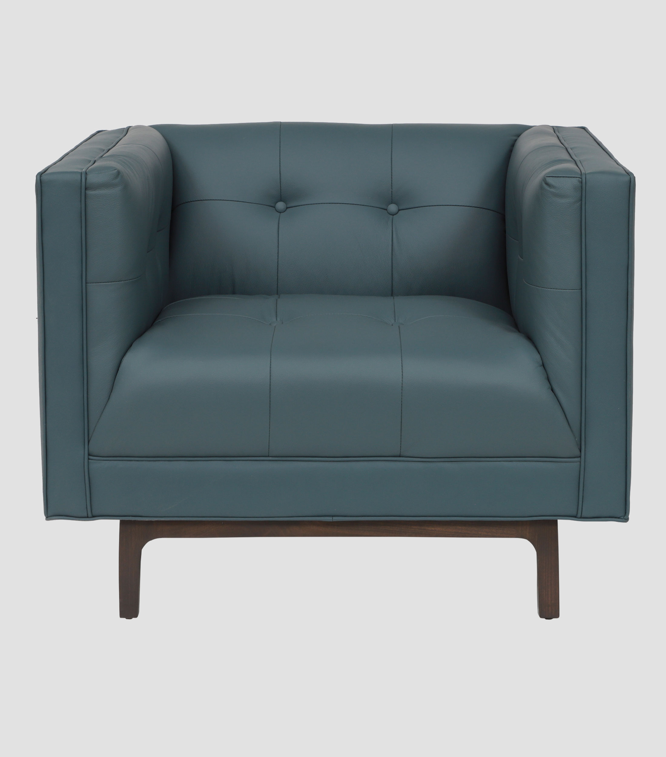 Sillón en Piel Velvet Acero