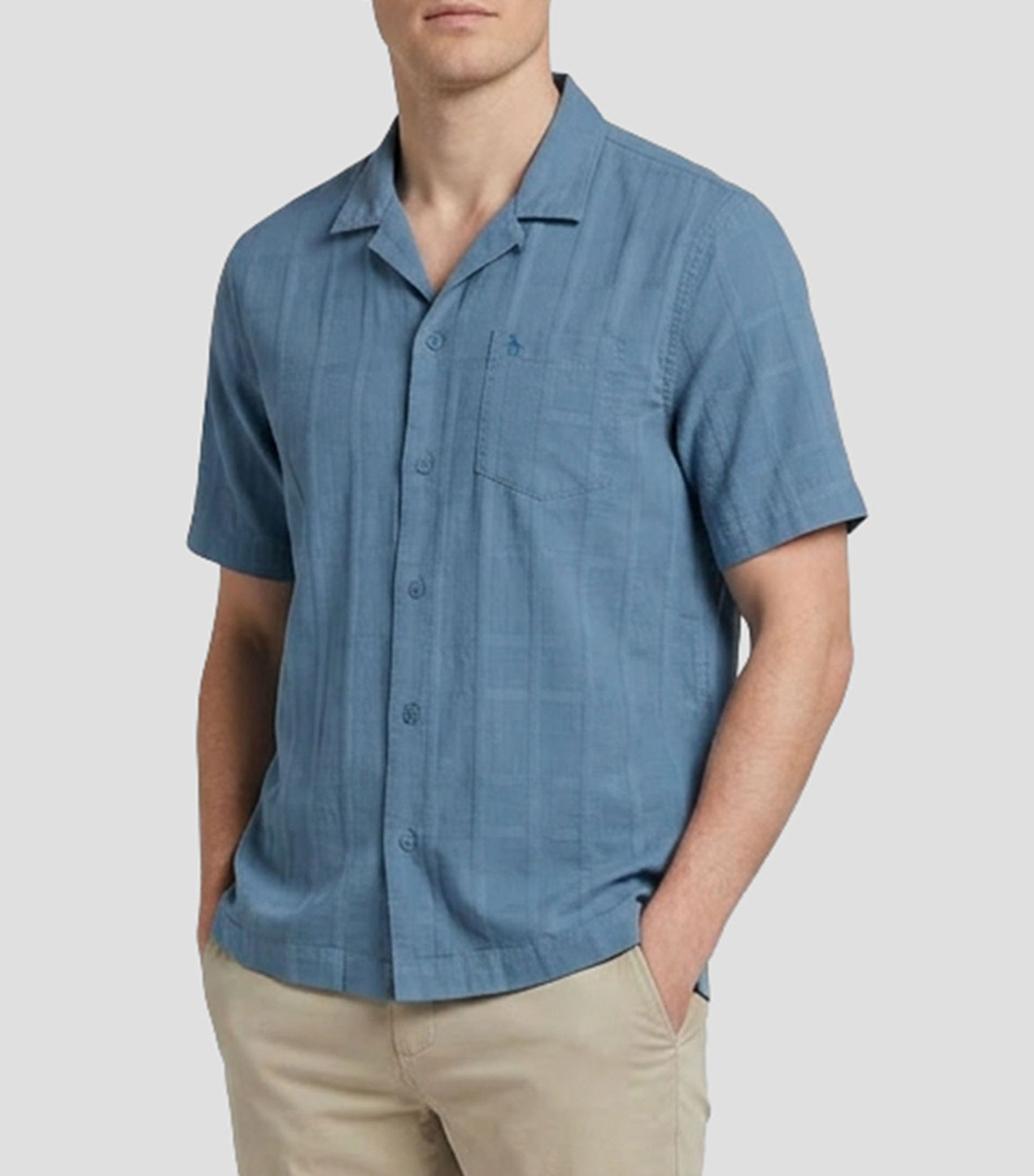 Camisa con cuadros manga corta Hombre