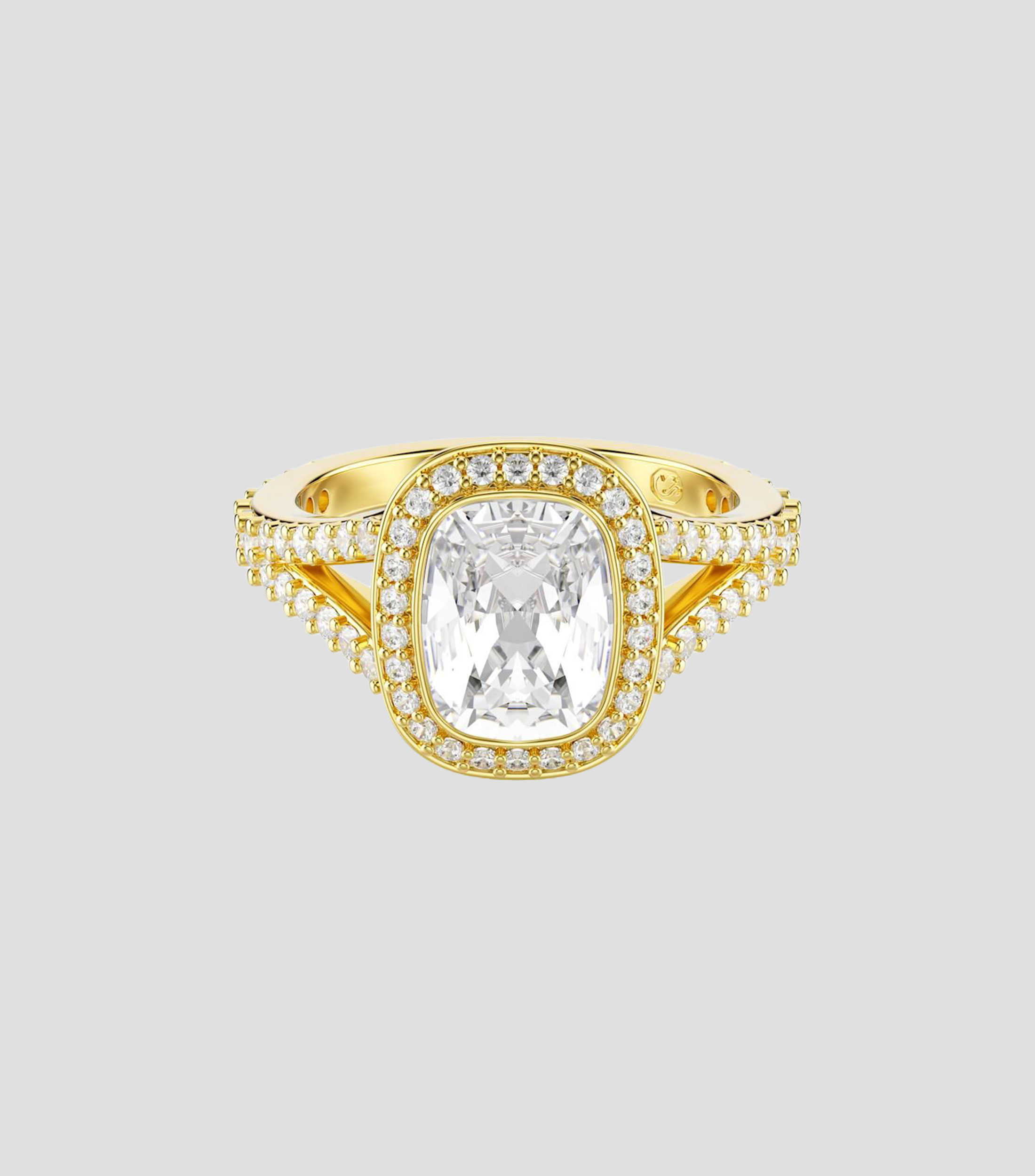 Anillo Una Angelic con cristal Cushion alargada y pavé Mujer