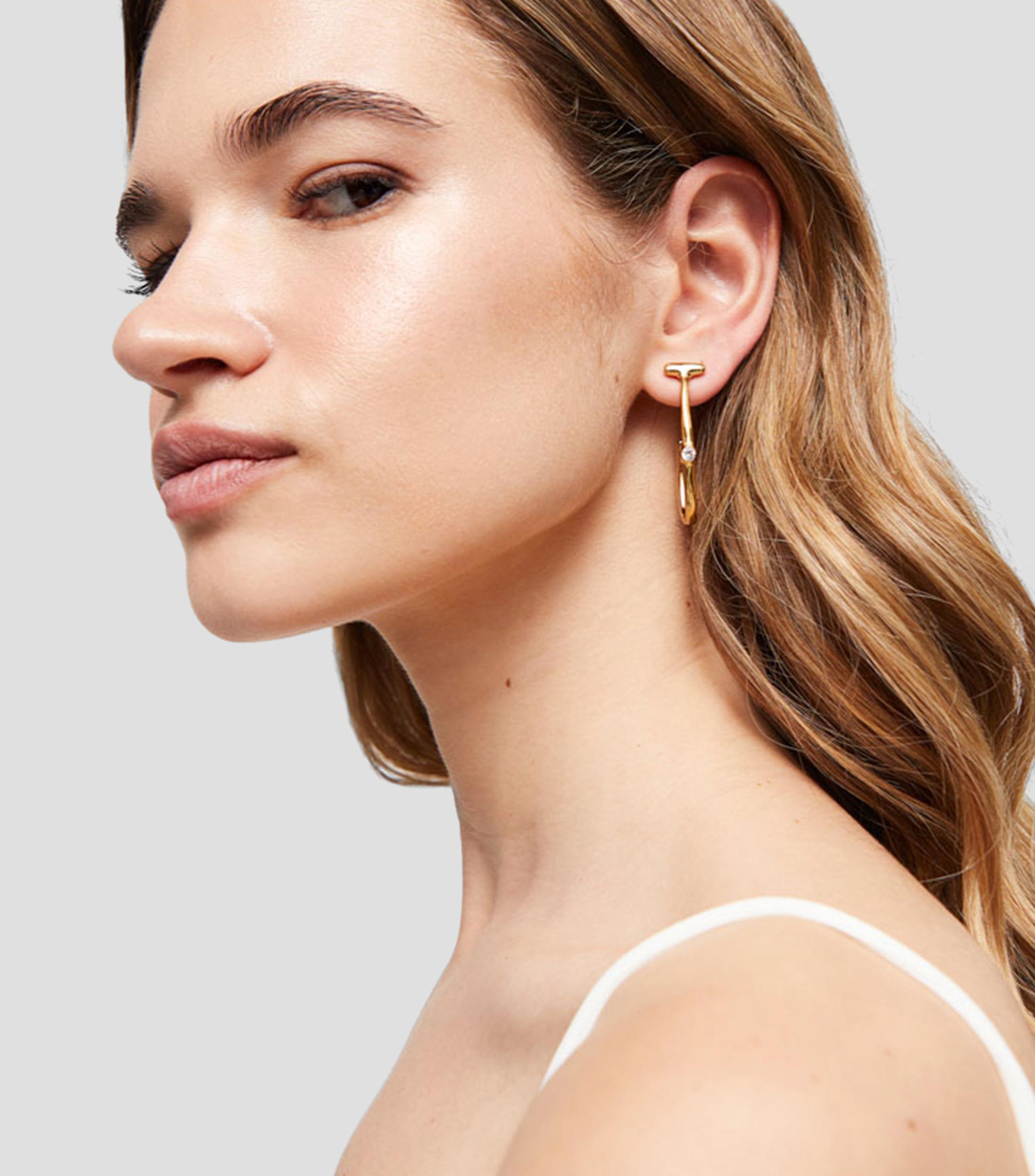 Pendientes aro con topacio Mujer