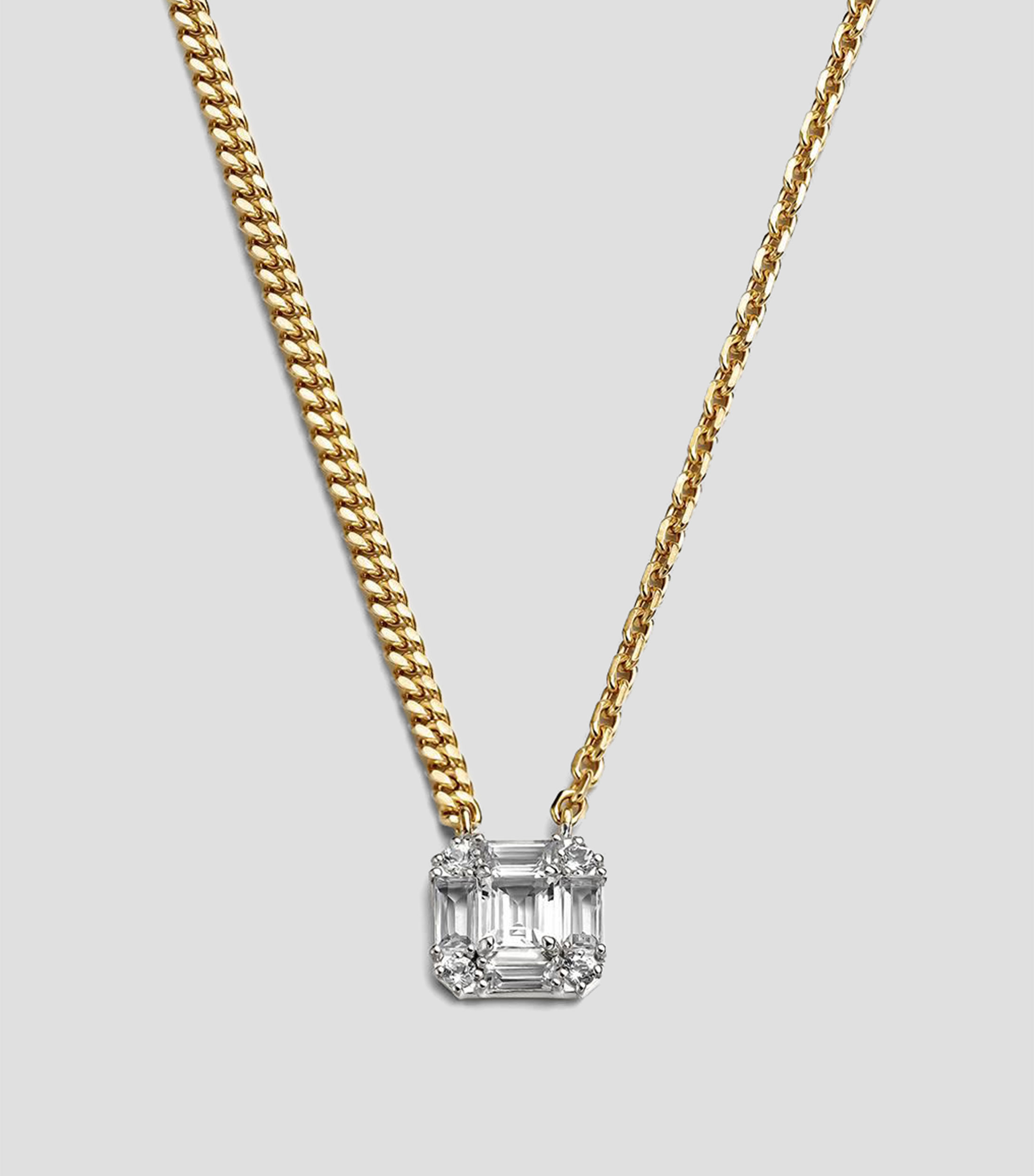 Collar en plata .925 con incrustación de topacios blancos Isla de Re Mujer