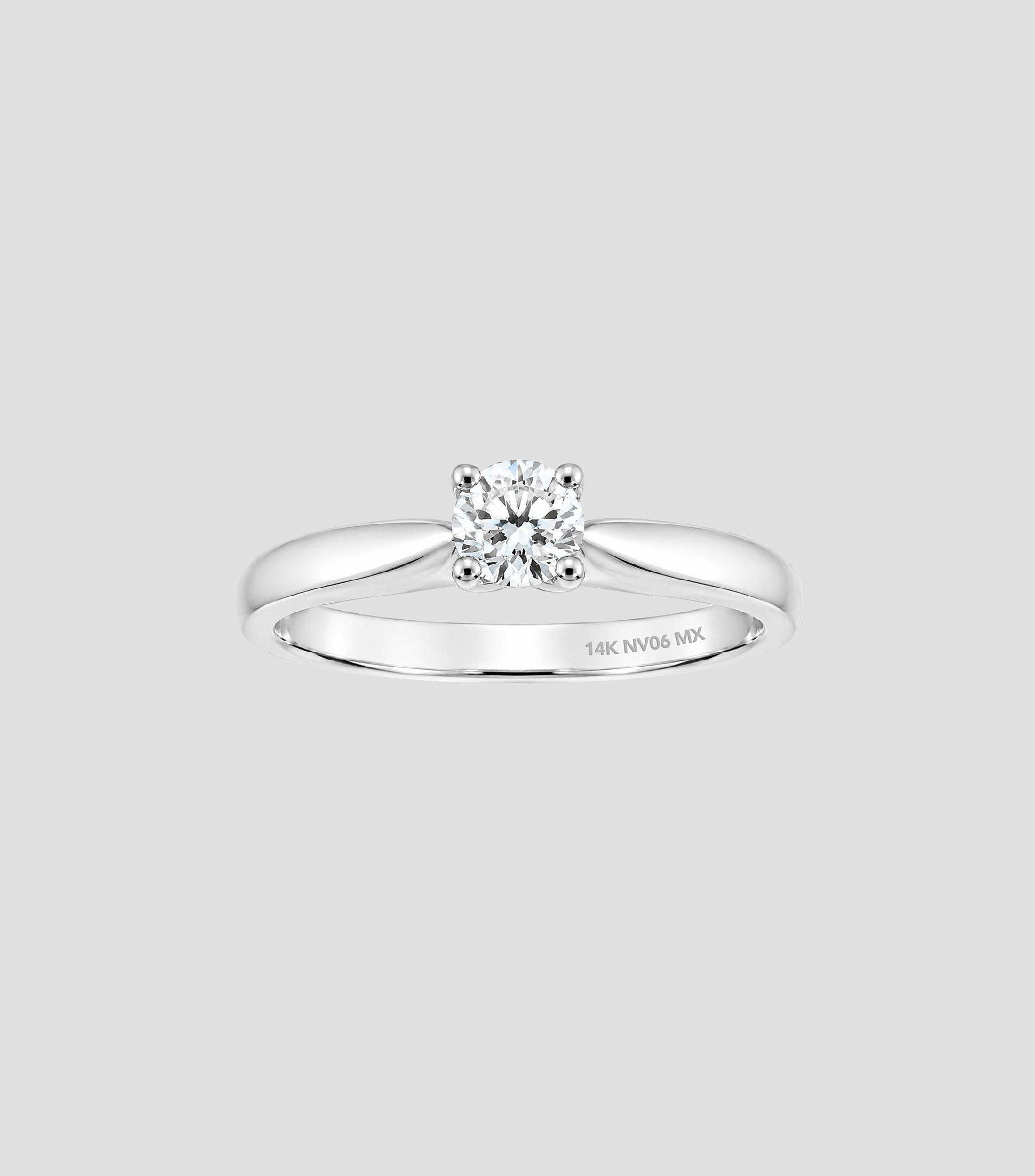 Anillo solitario en Oro de 14 Kilates con diamante Mujer