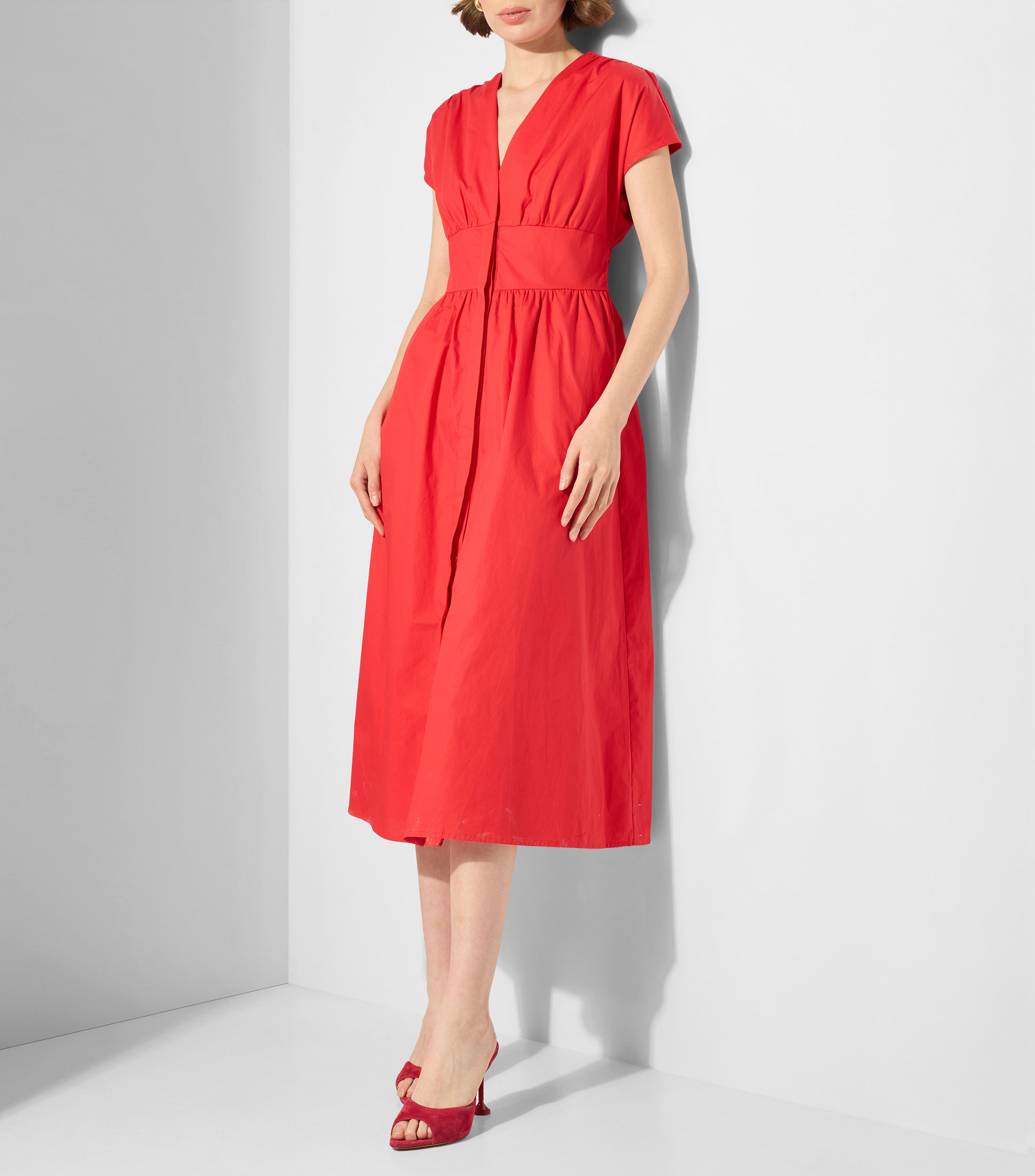 Vestido midi liso Mujer