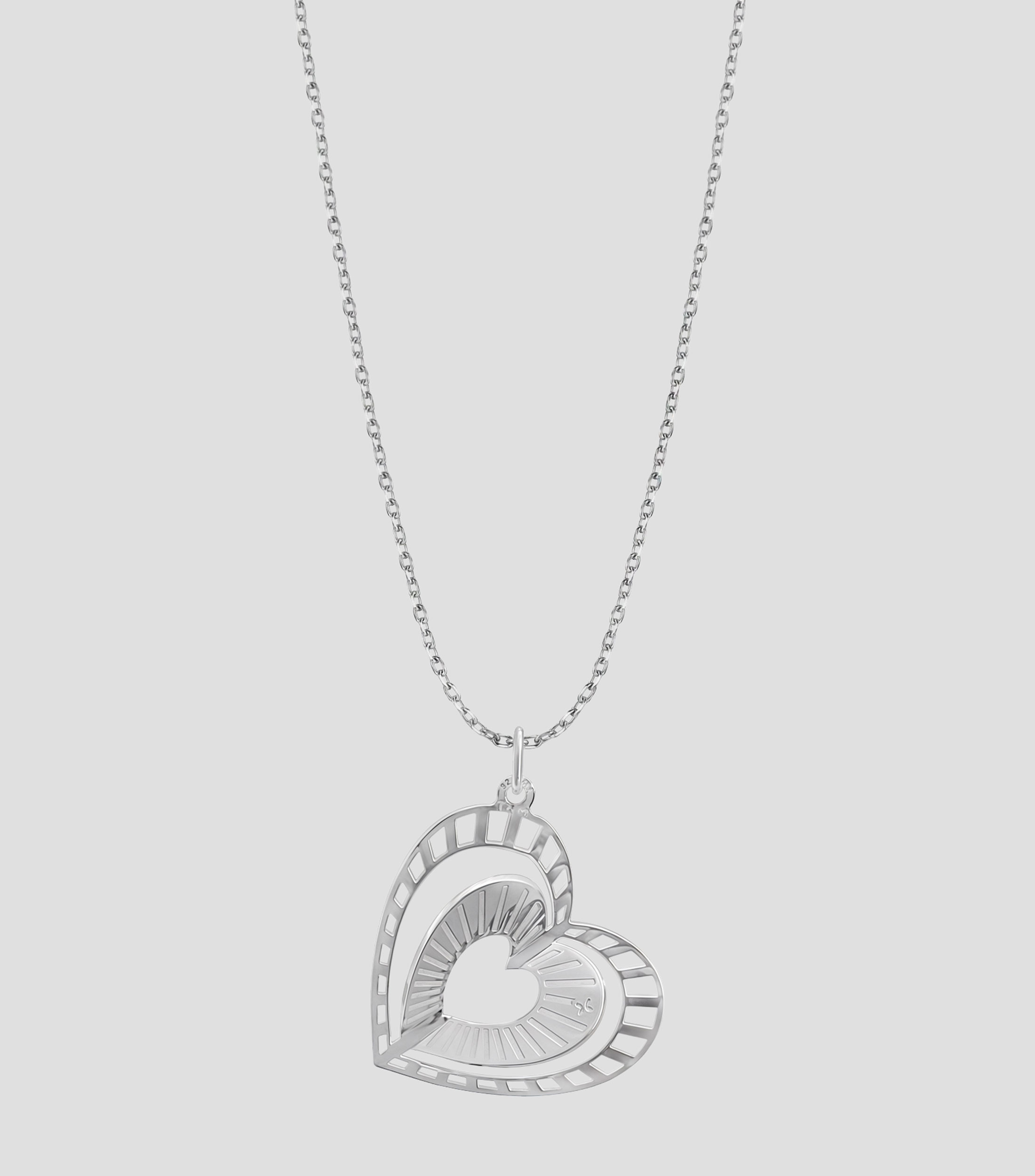 Dije con cadena de corazón en plata Destellos Mujer