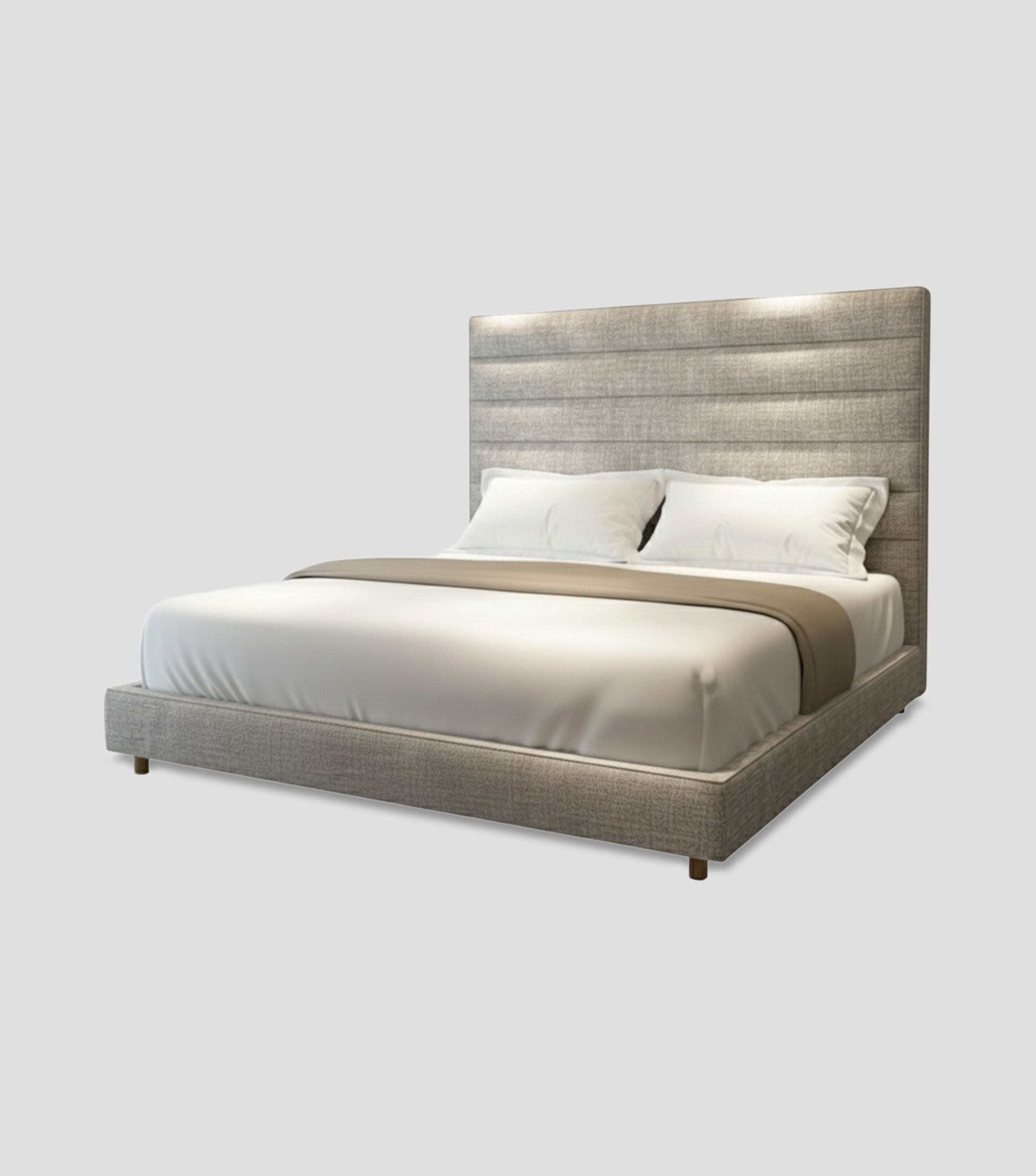 Cama King Size Old Canvas perla en madera
