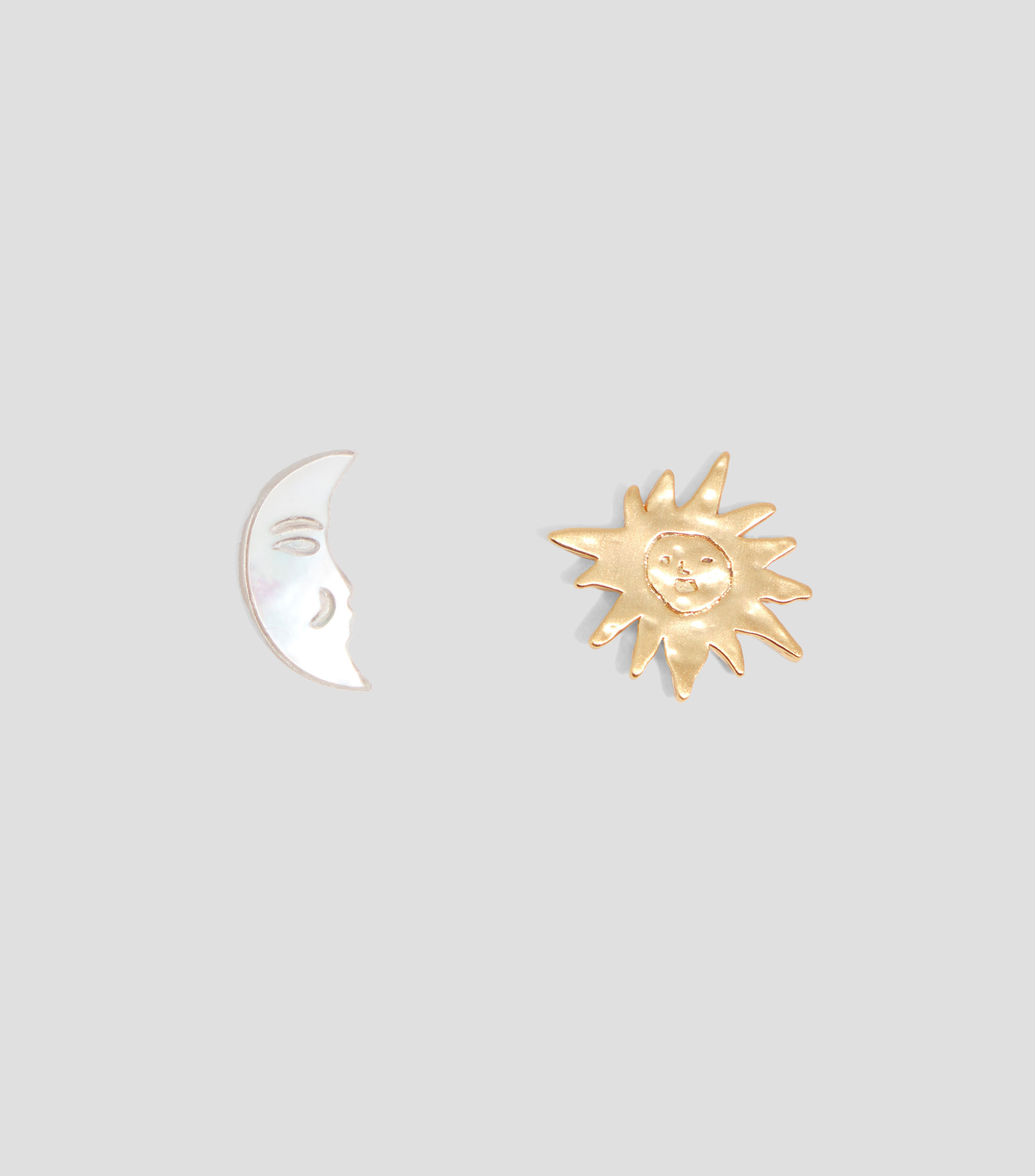Aretes de sol y luna Mujer