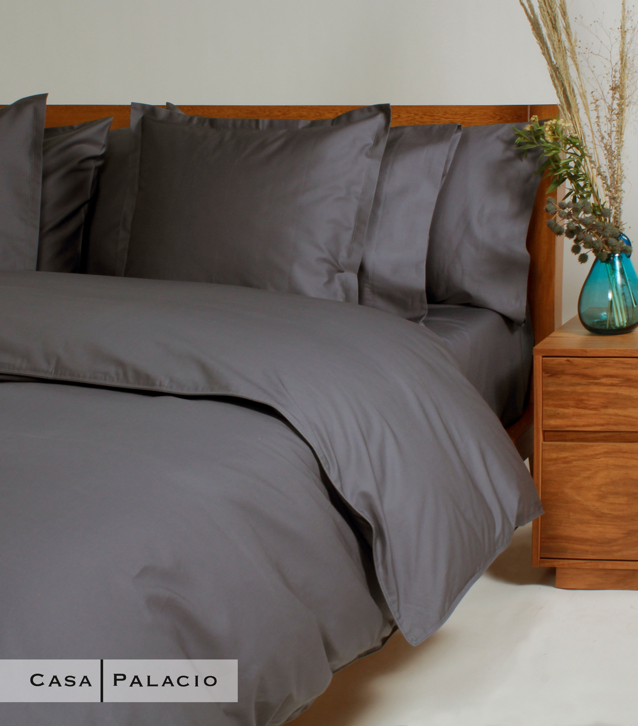 Juego de Funda para Duvet King Size Gris Oxford