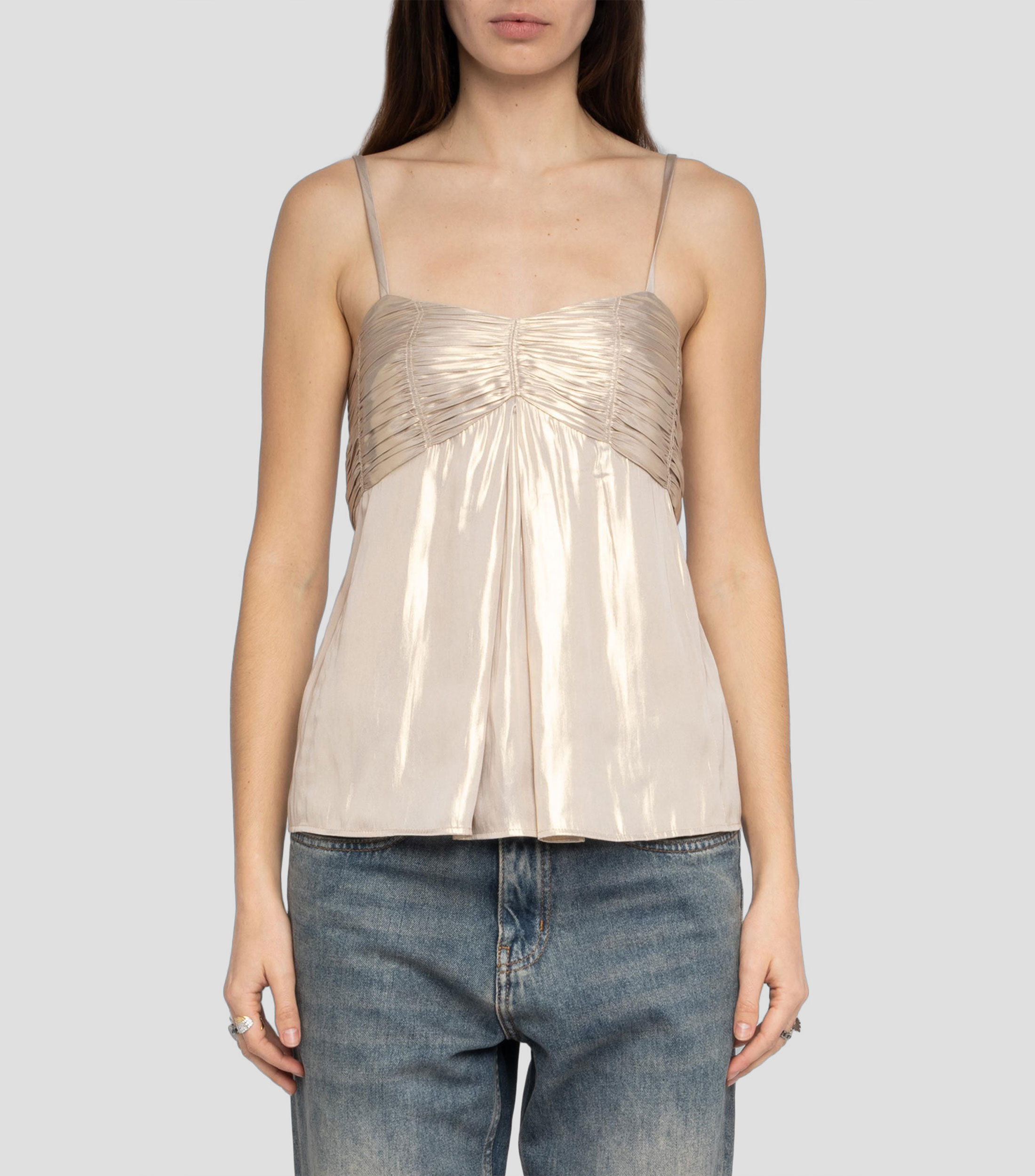 Blusa lisa sin mangas Mujer