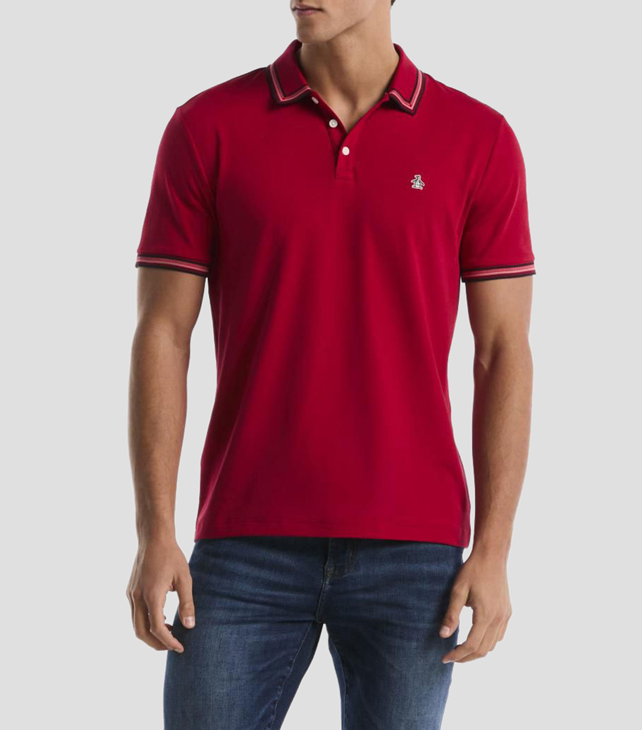 Playera tipo polo manga corta lisa Hombre