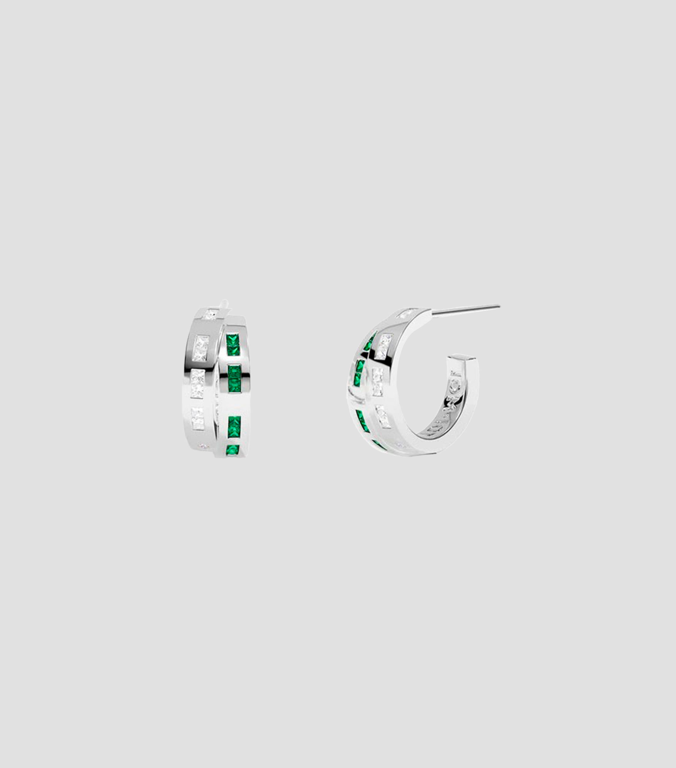 Aretes en plata .925 con circonitas Mujer