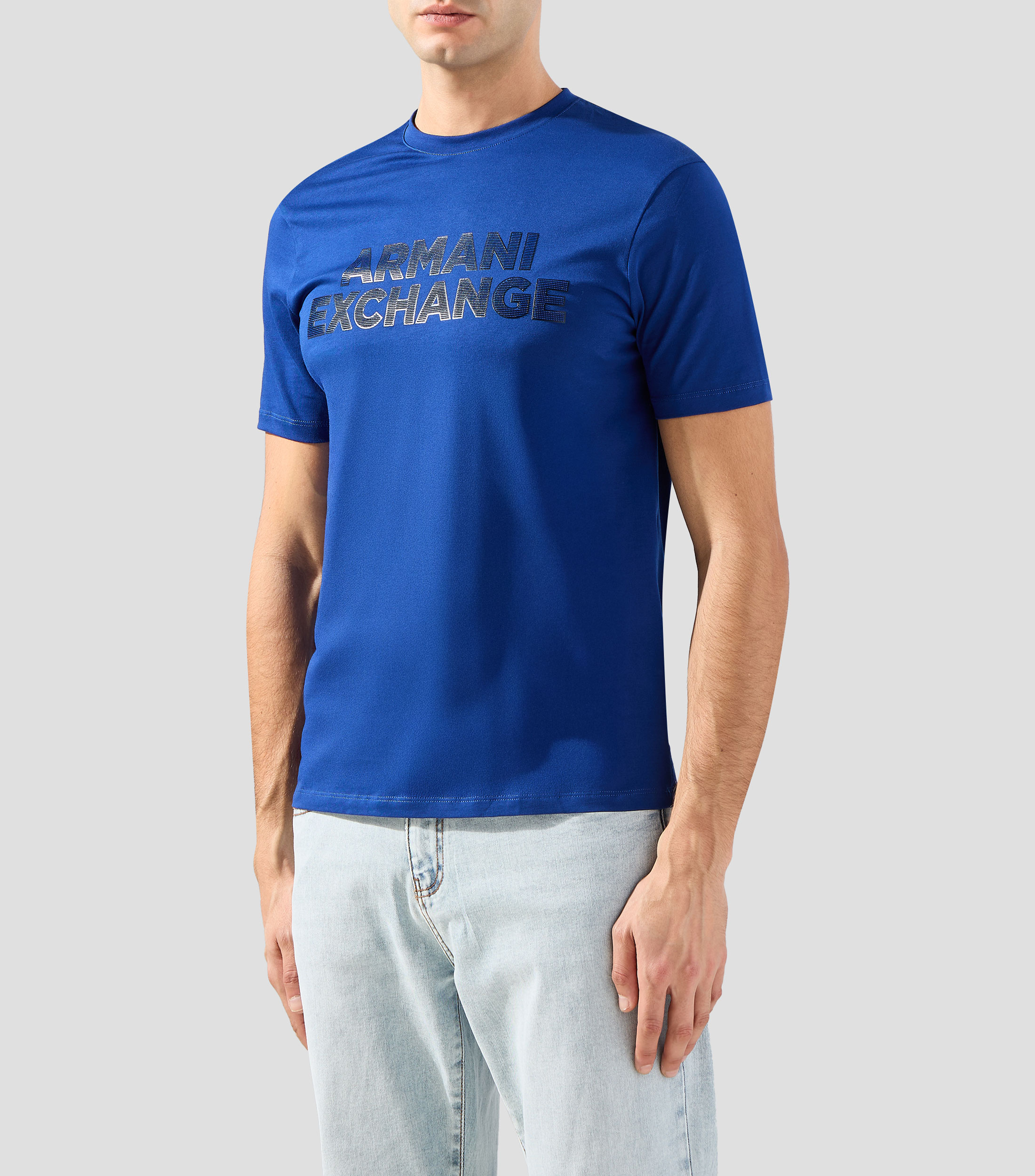 Playera cuello redondo manga corta estampada Hombre