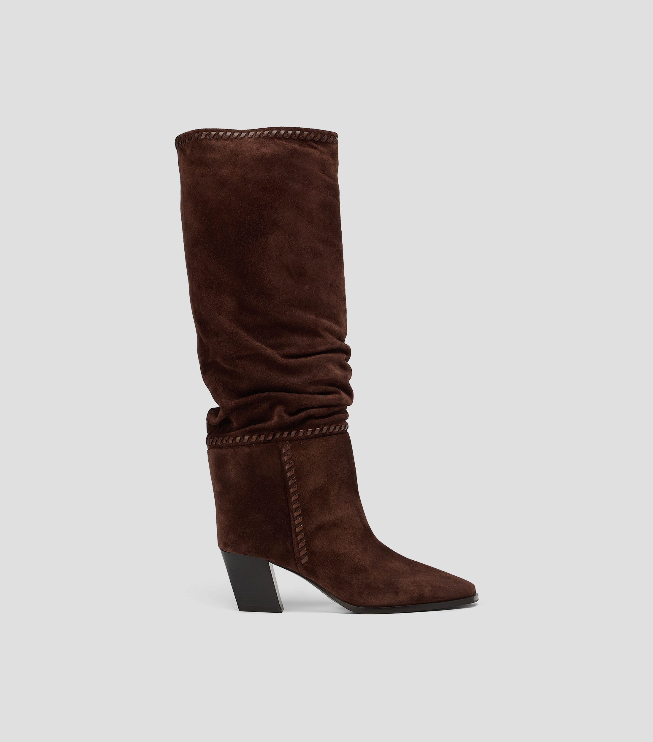Botas vaqueras largas Hart en piel con tacón bajo ancho Mujer