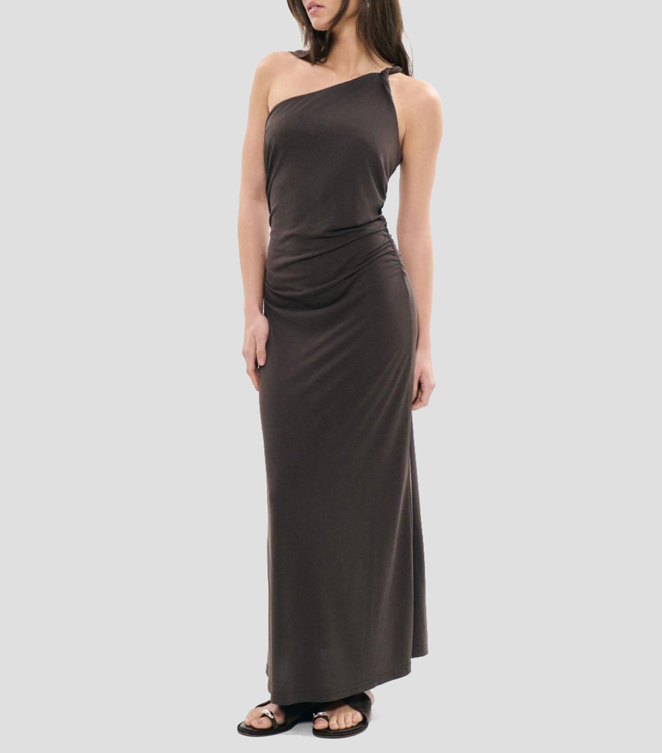 Vestido largo liso Mujer
