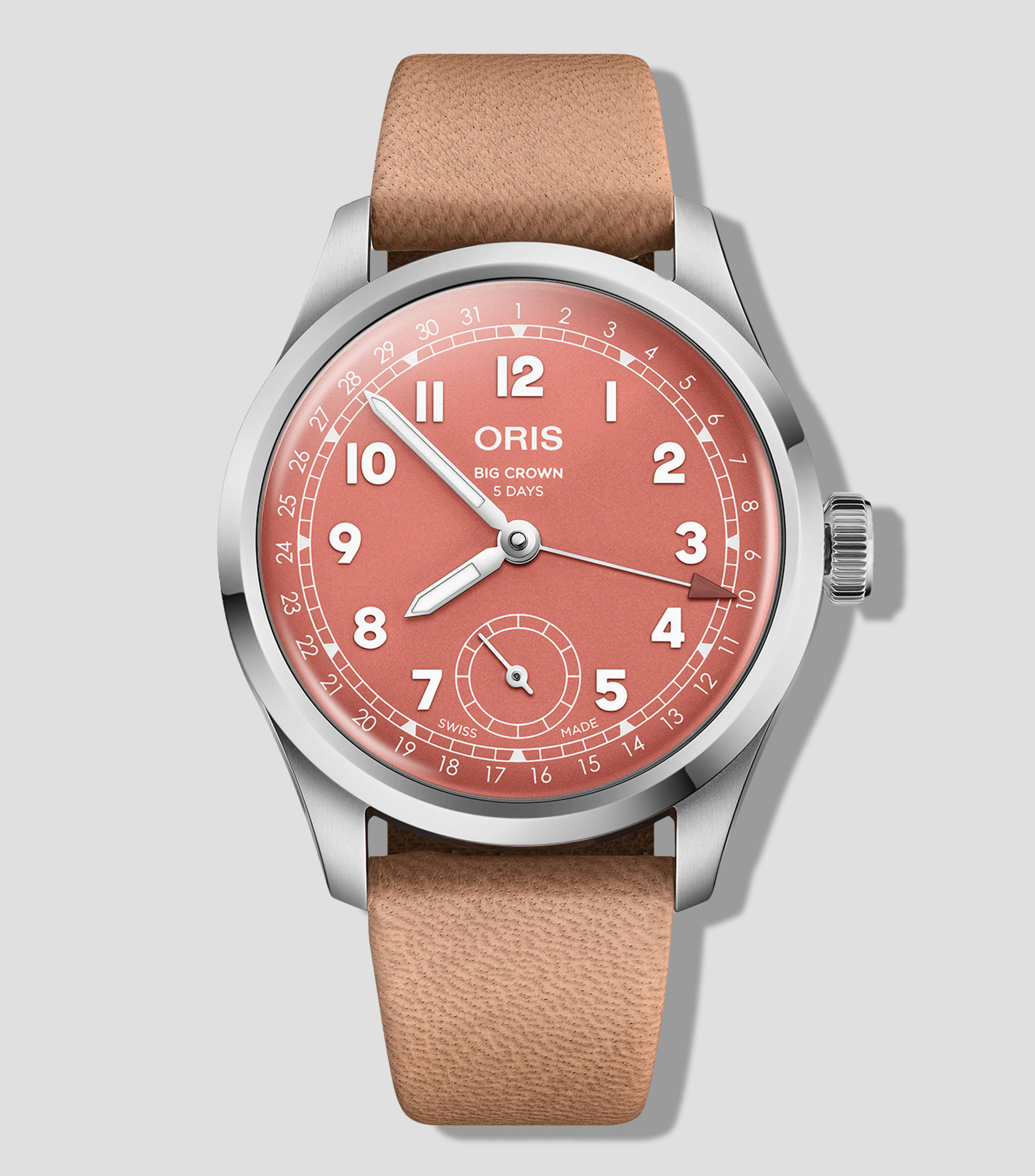 Reloj Unisex Crown Pointer Date Casual, Plateado