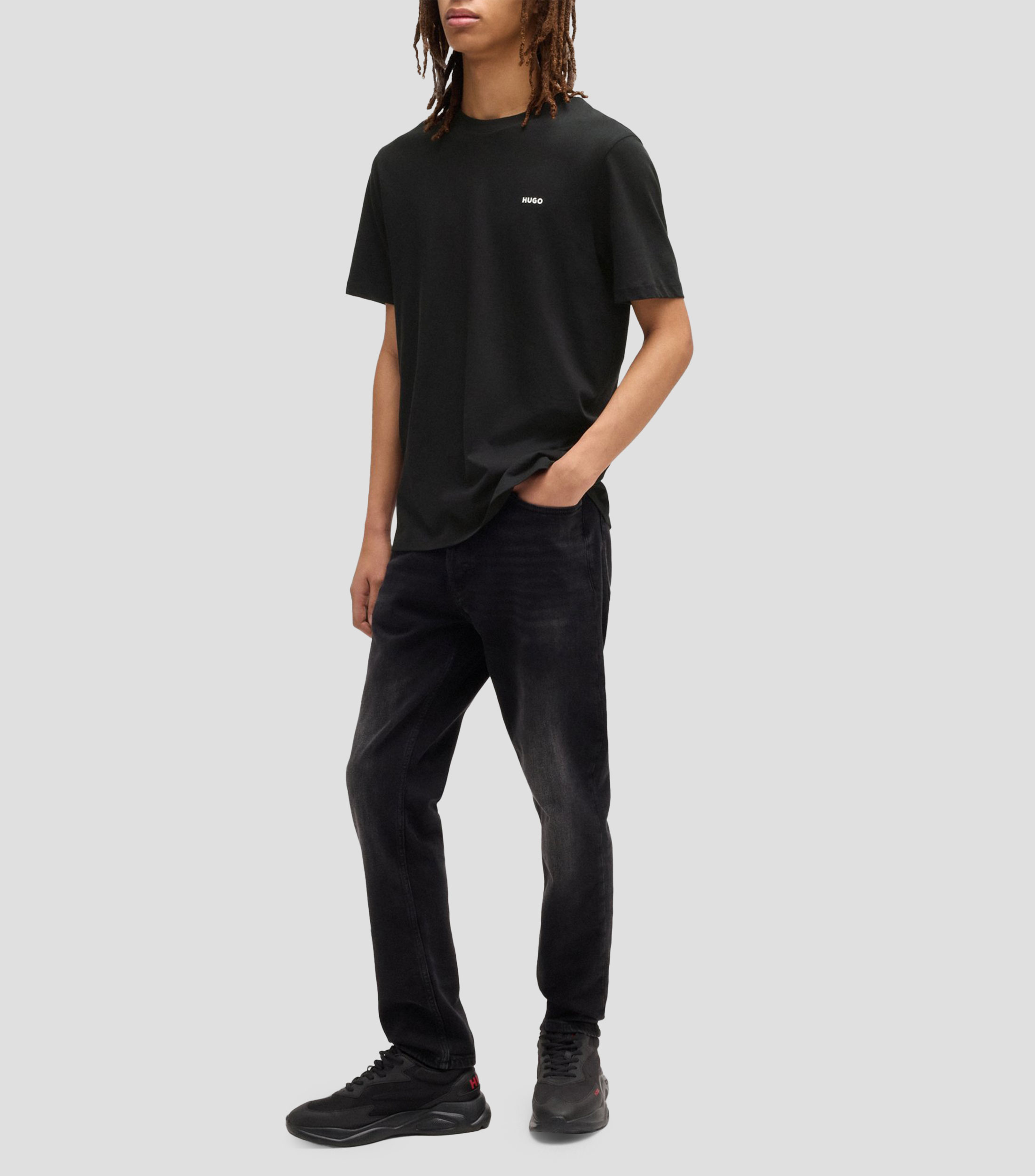 Playera en punto de algodón con logo estampado Hombre