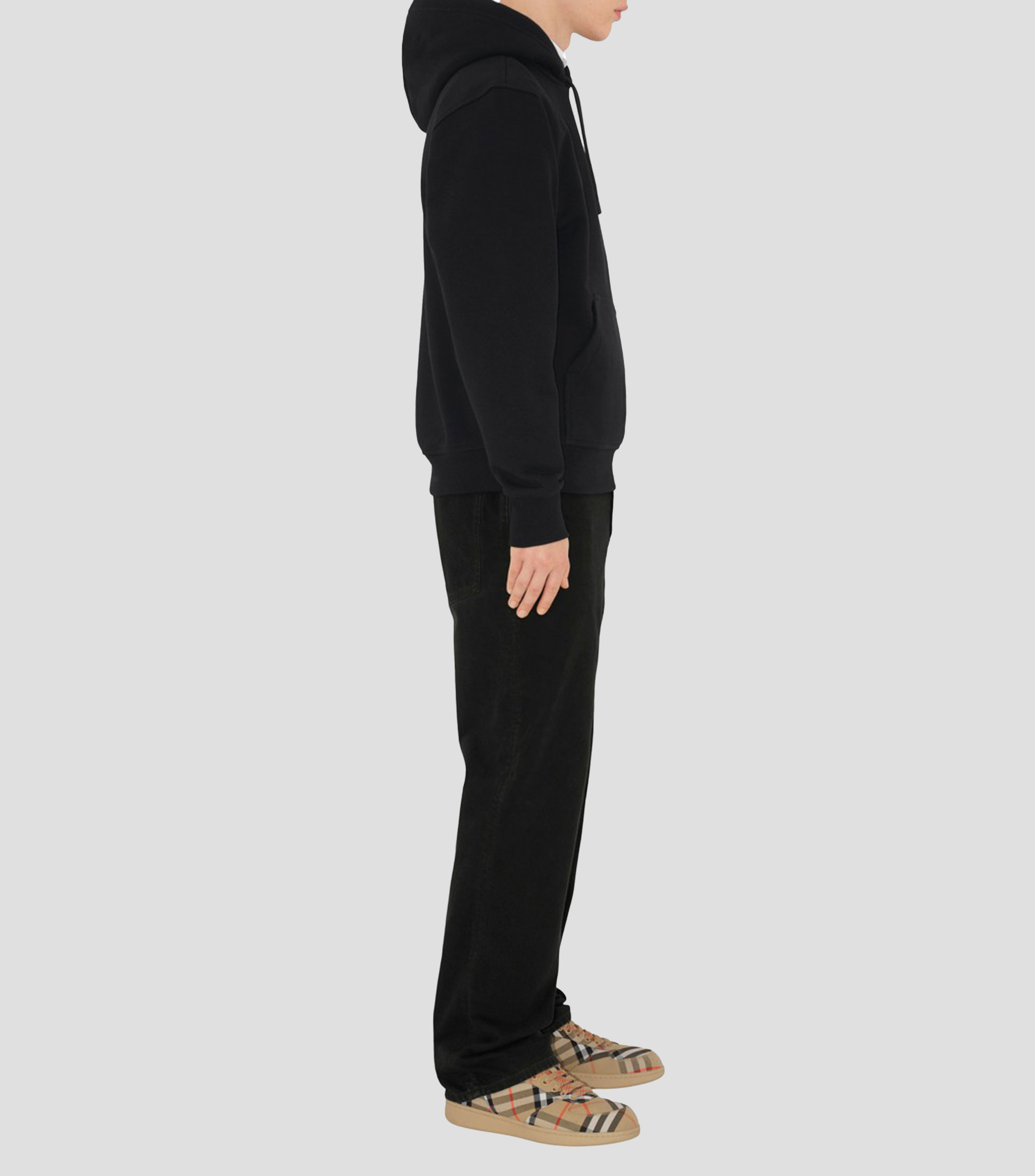Sudadera canguro con capucha Check Hombre