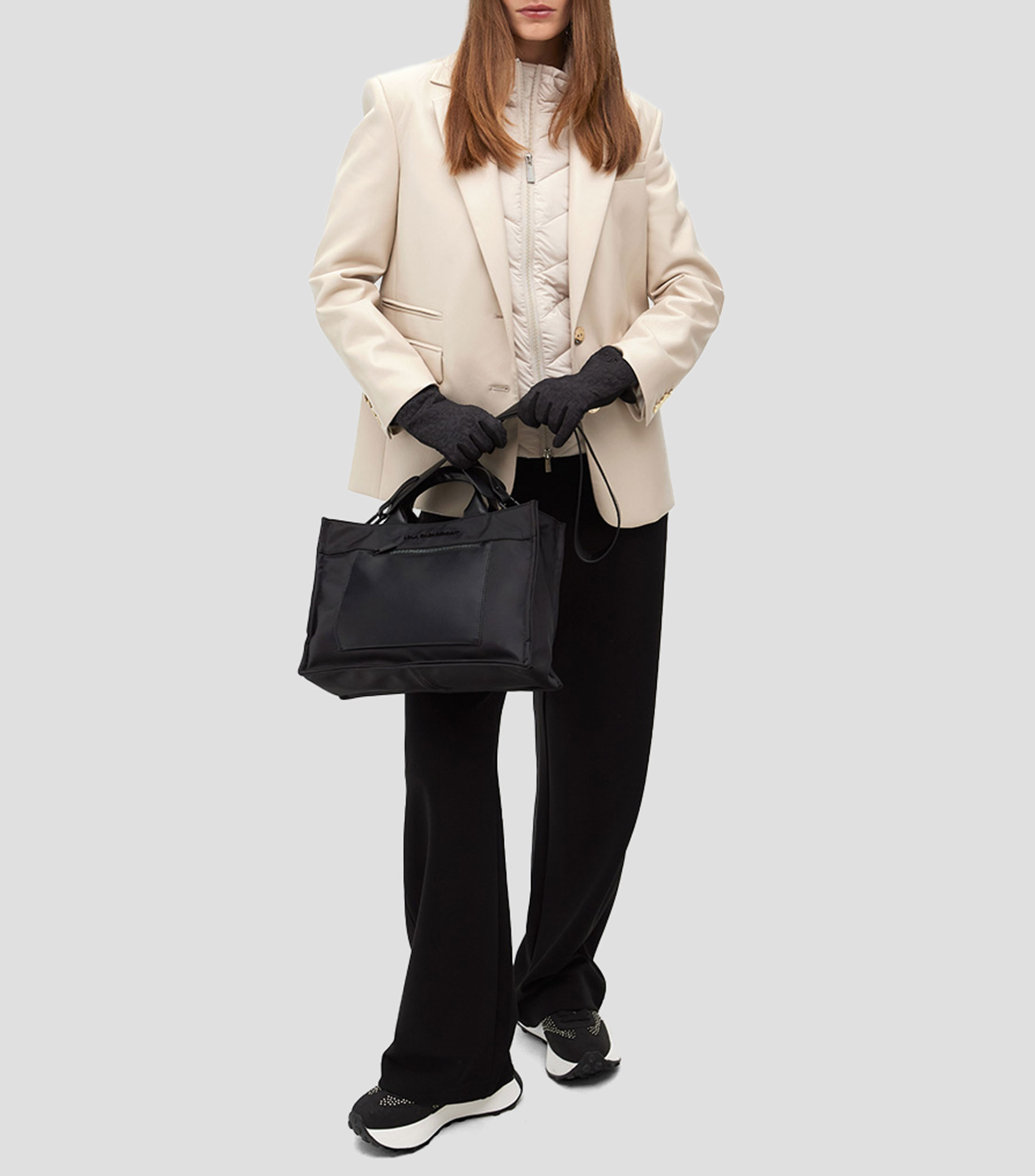 Bolsa tote negra lisa Mujer