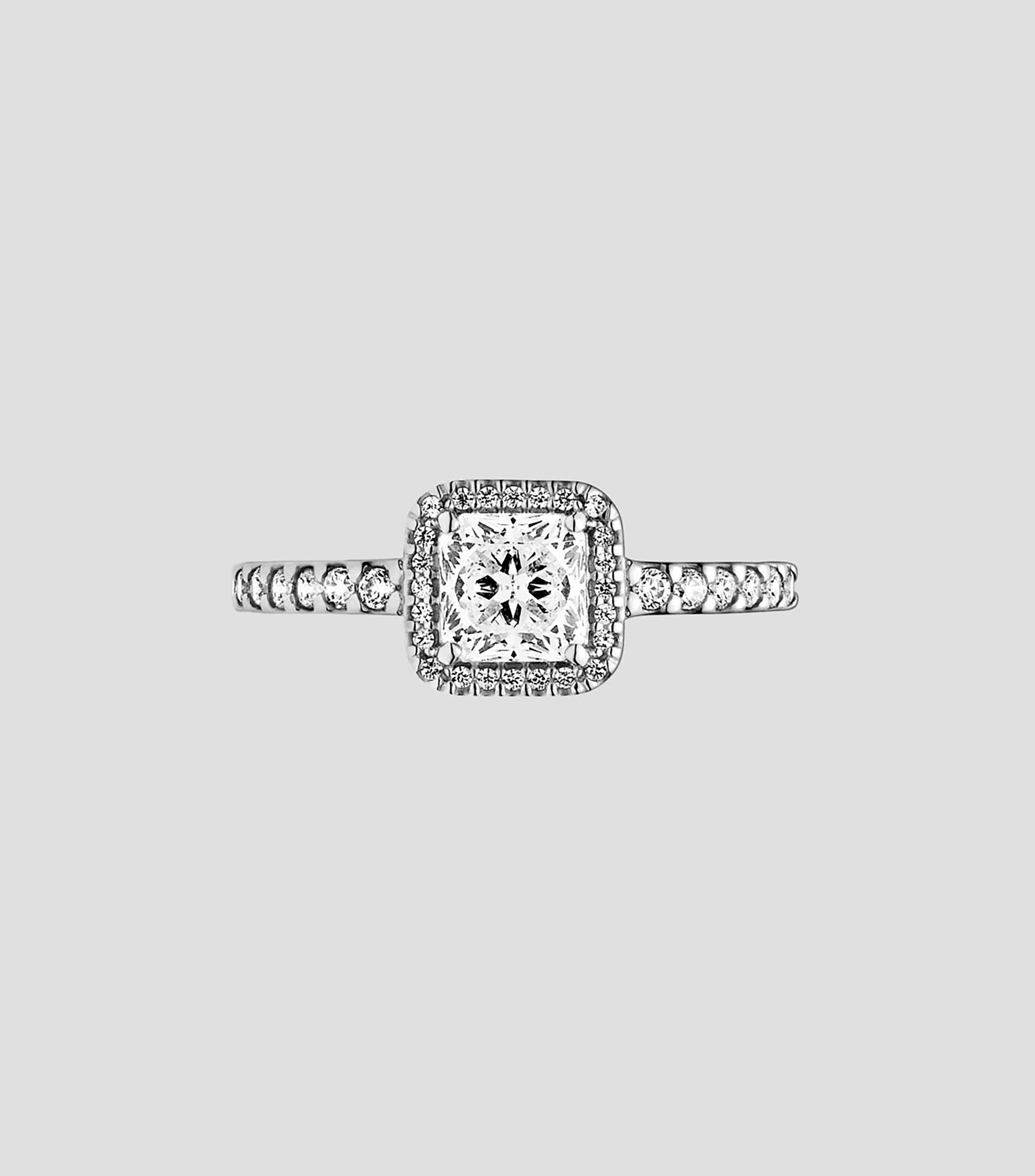 Anillo con Cuadro e Incrustación Mujer