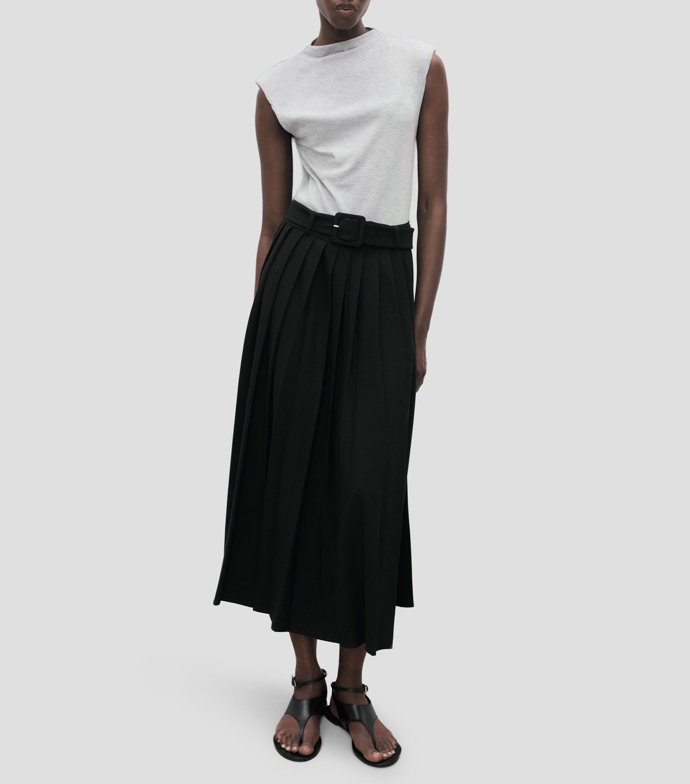 Vestido midi liso Mujer