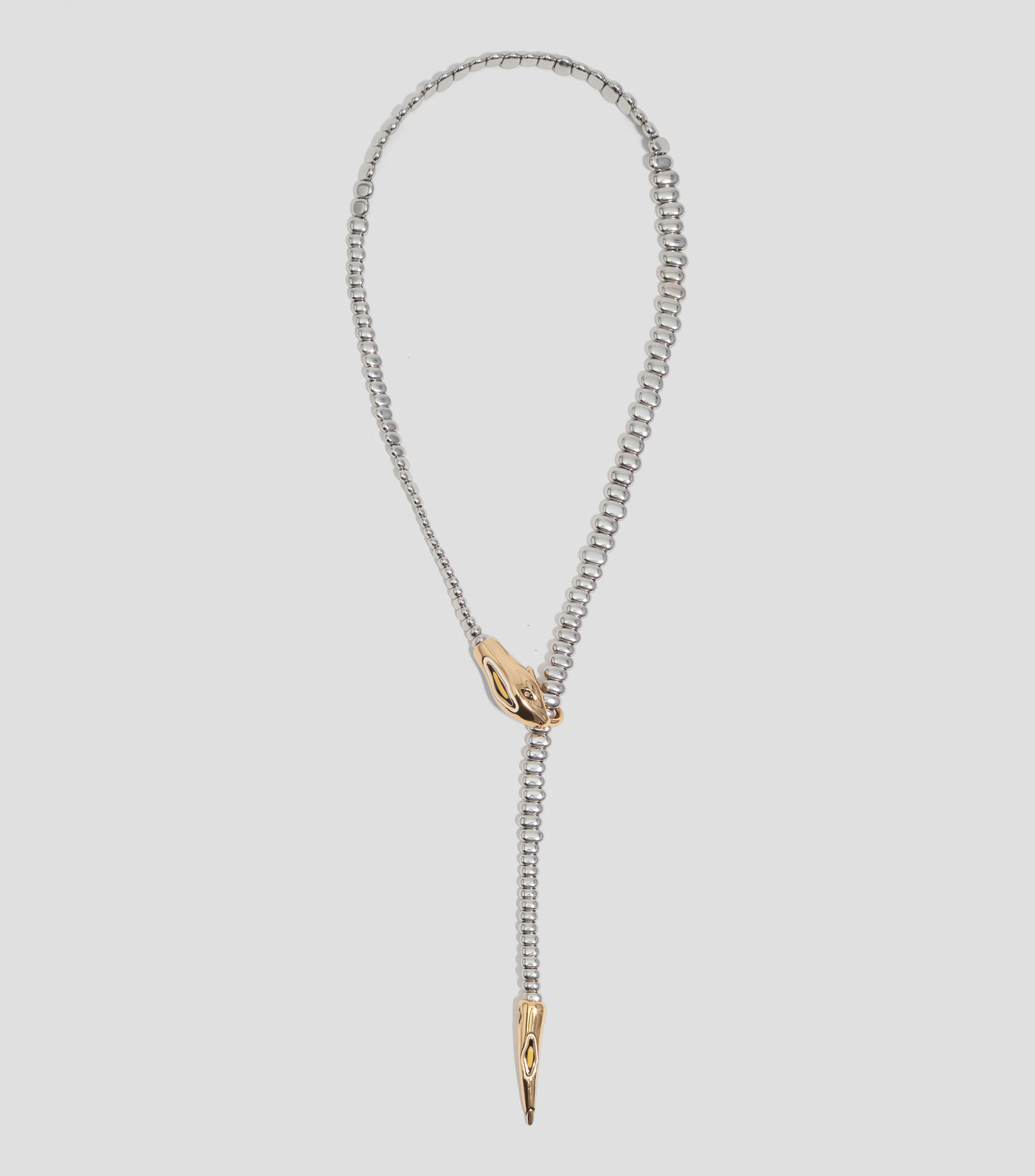 Collar con forma de serpiente con plateado y dorado Mujer