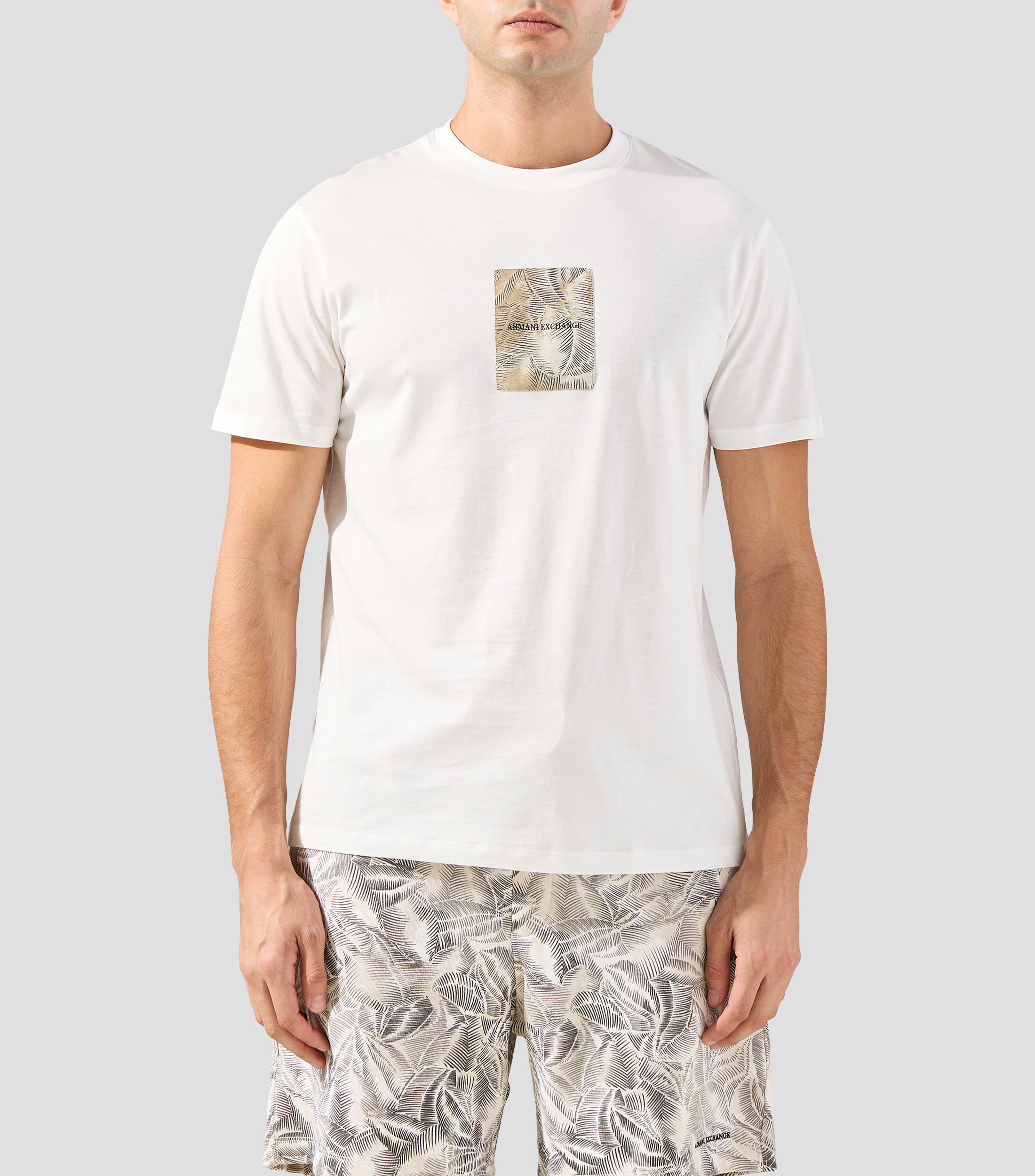 Playera cuello redondo manga corta sólida Hombre
