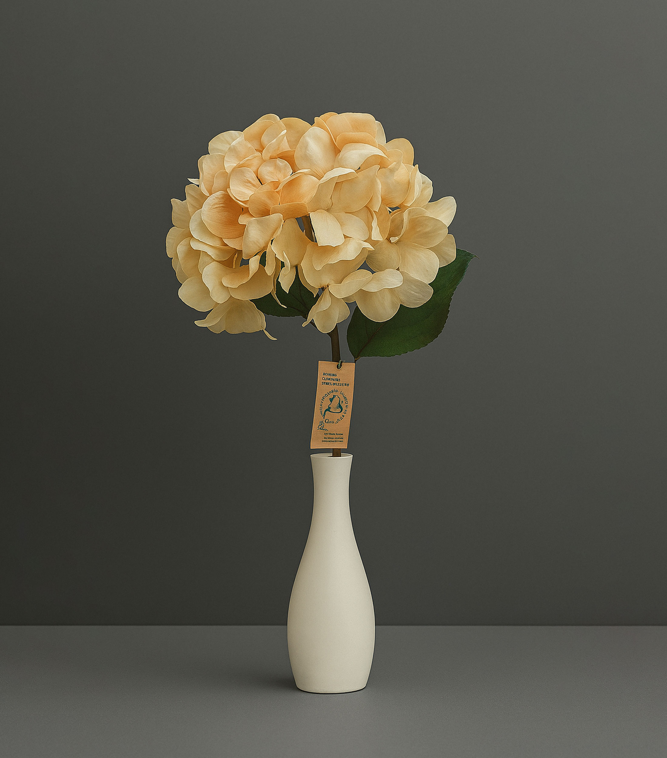 Flor Artificial Decorativa Hortensia Ivory