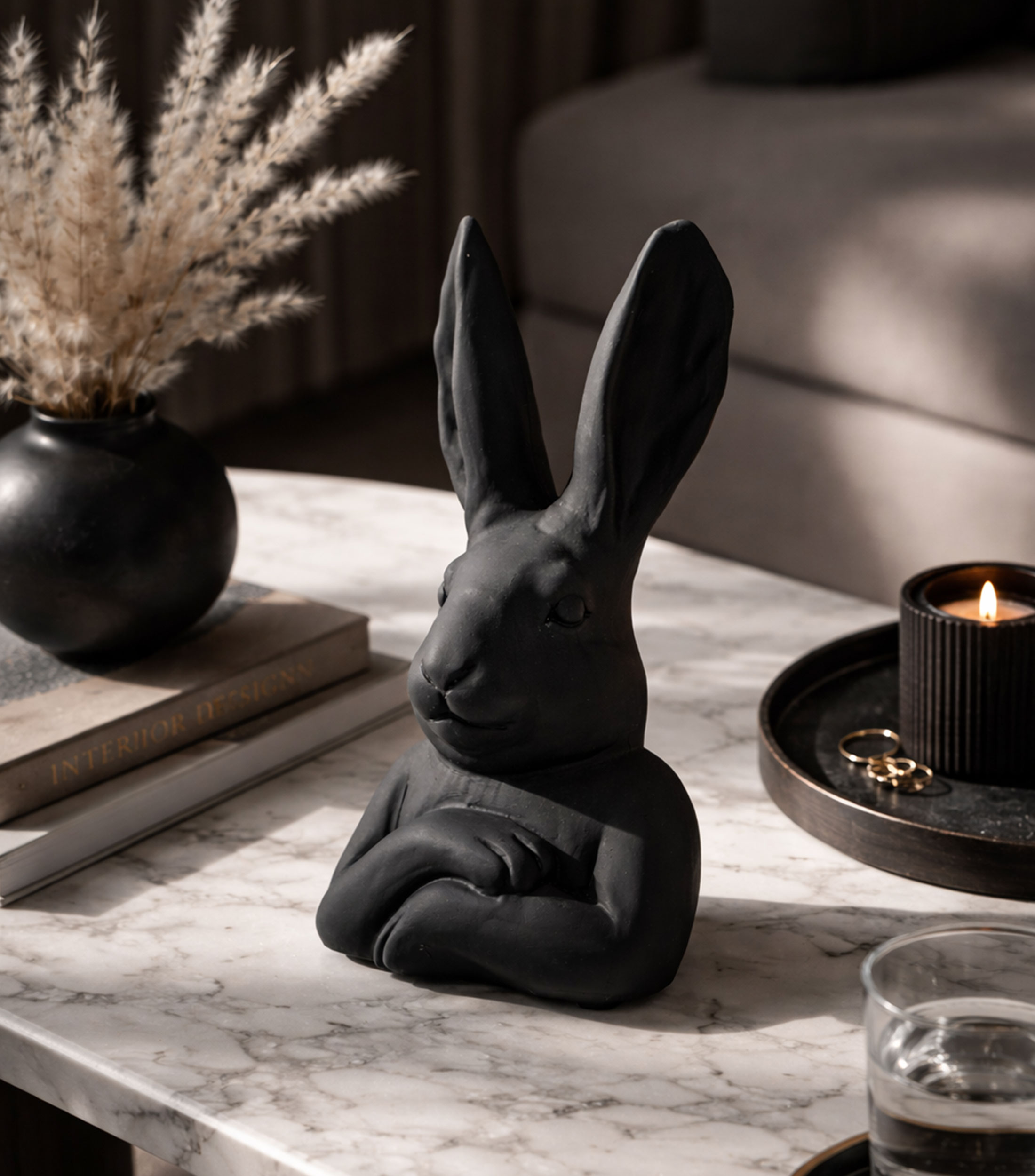 Figura decorativa Conejo en resina