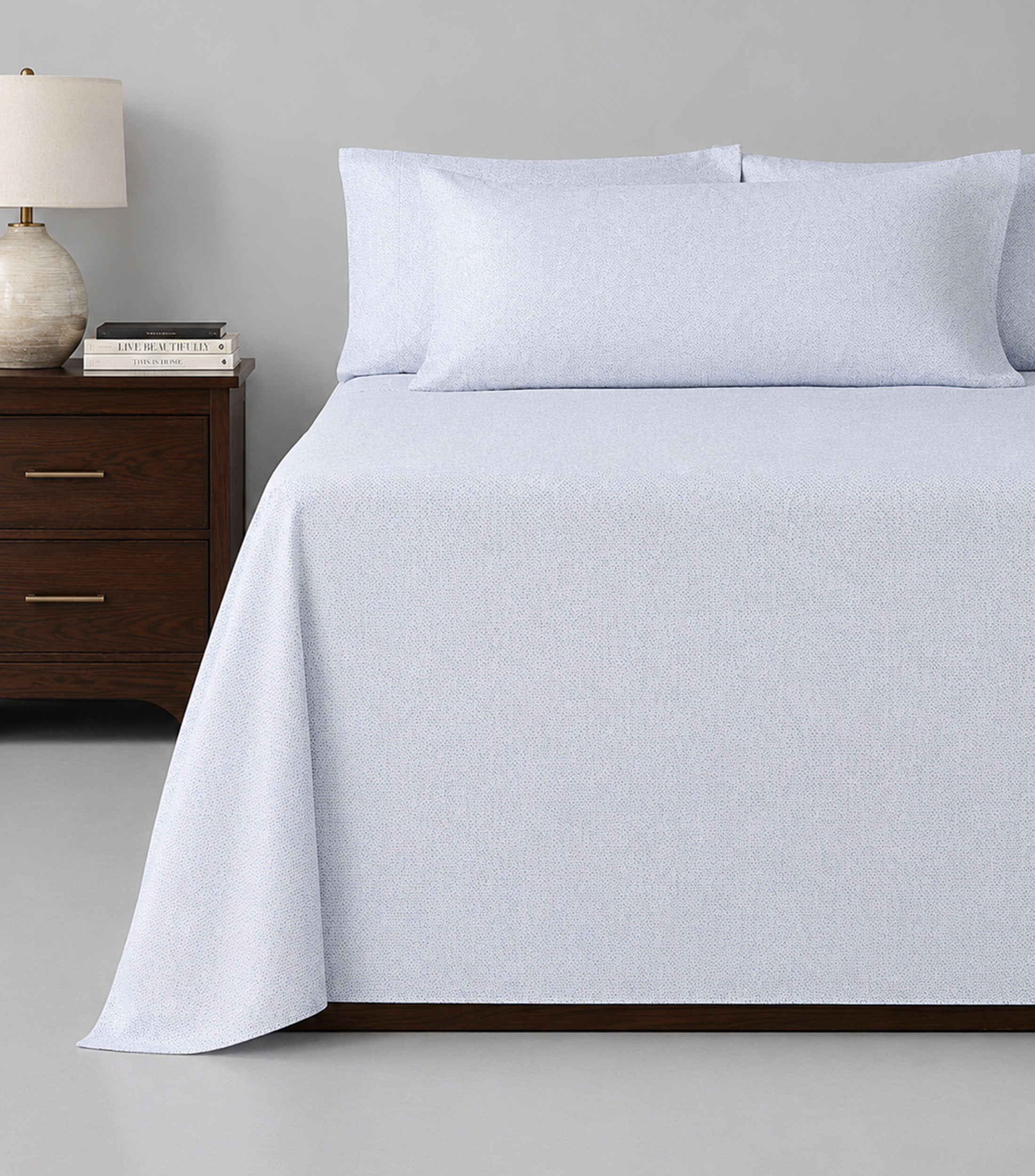 Funda para almohada king size en algodón Split azul