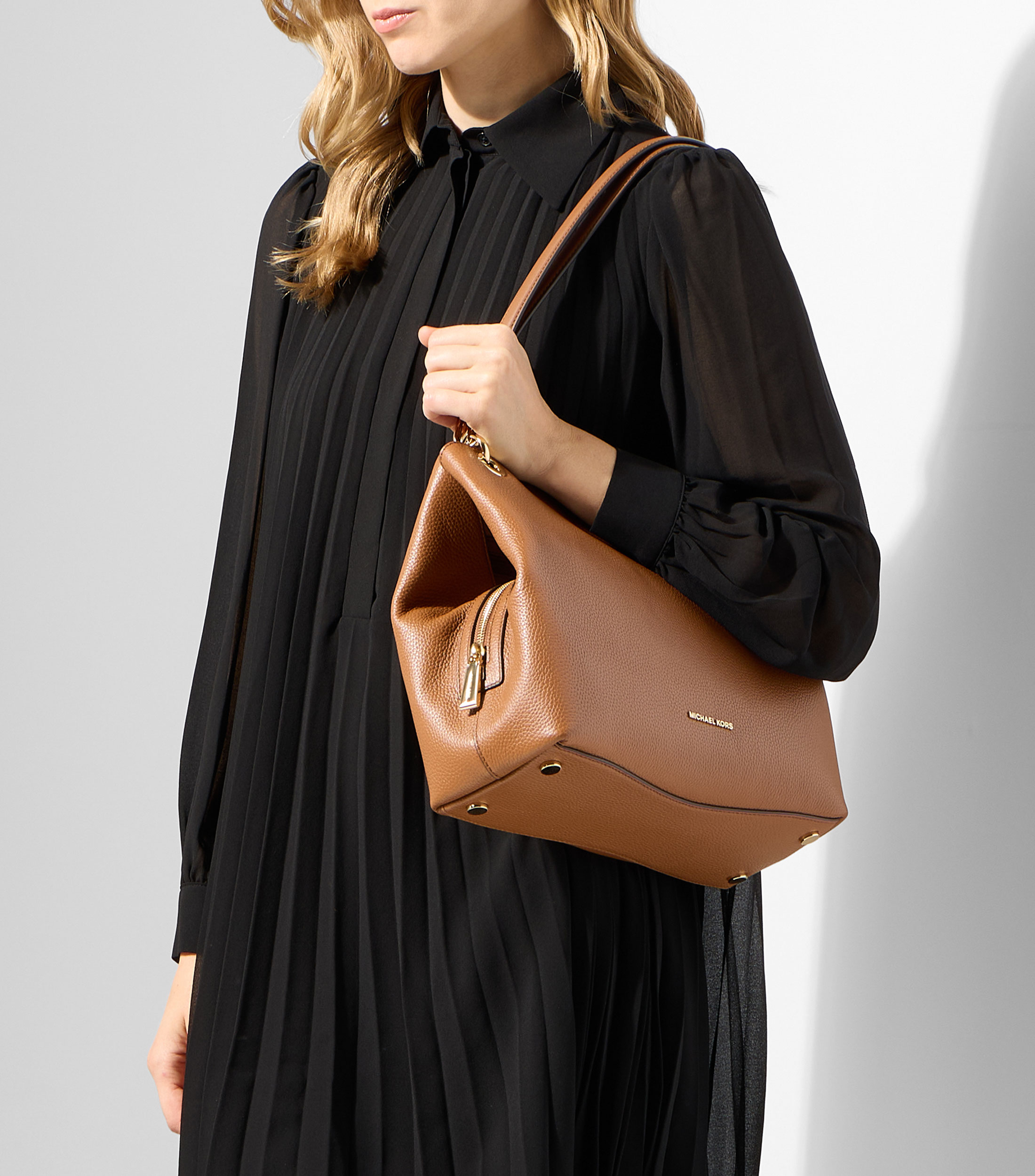 Bolsa tote en piel lisa Mujer