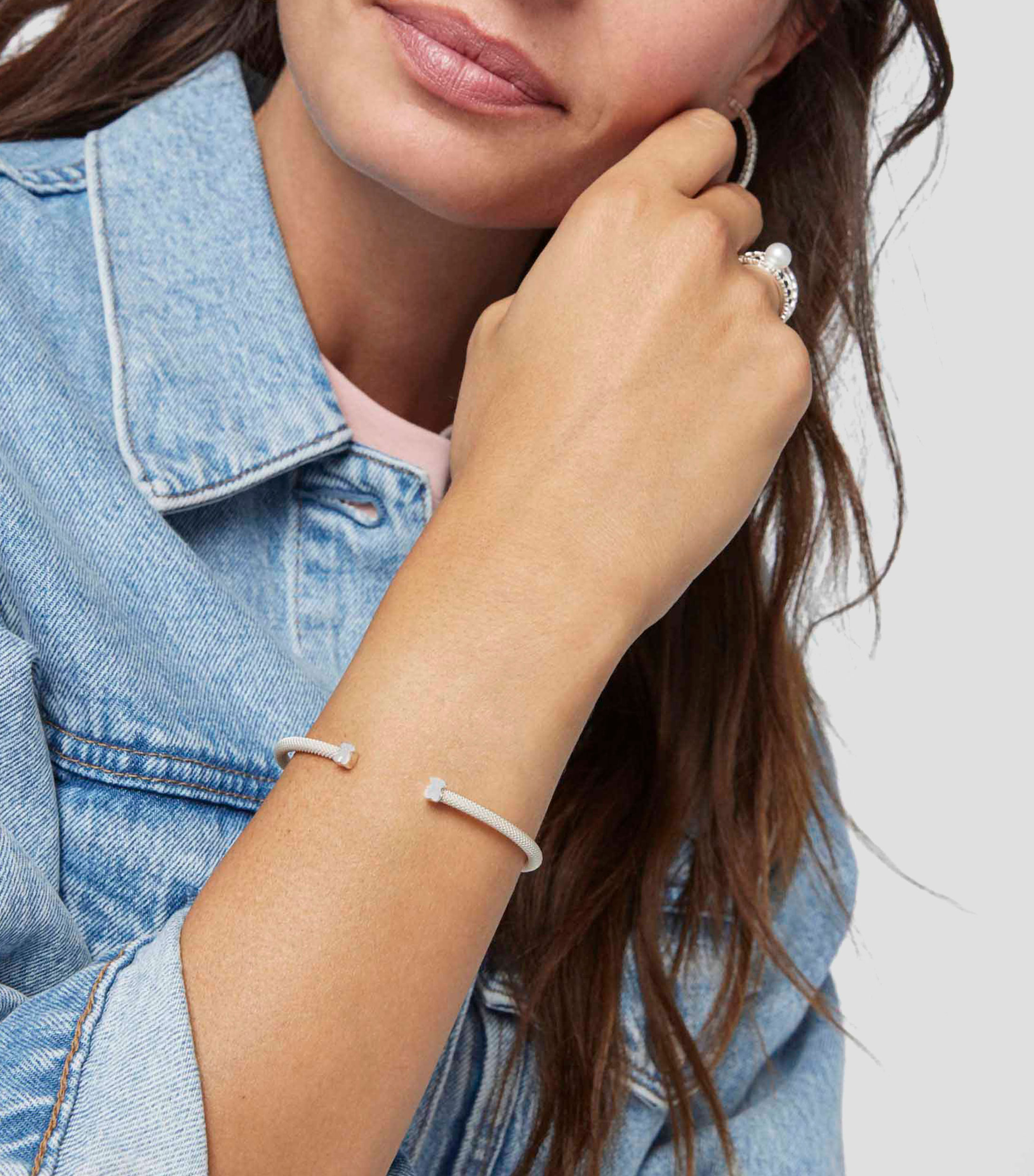 Brazalete en plata .925 oso Icon mesh Mujer