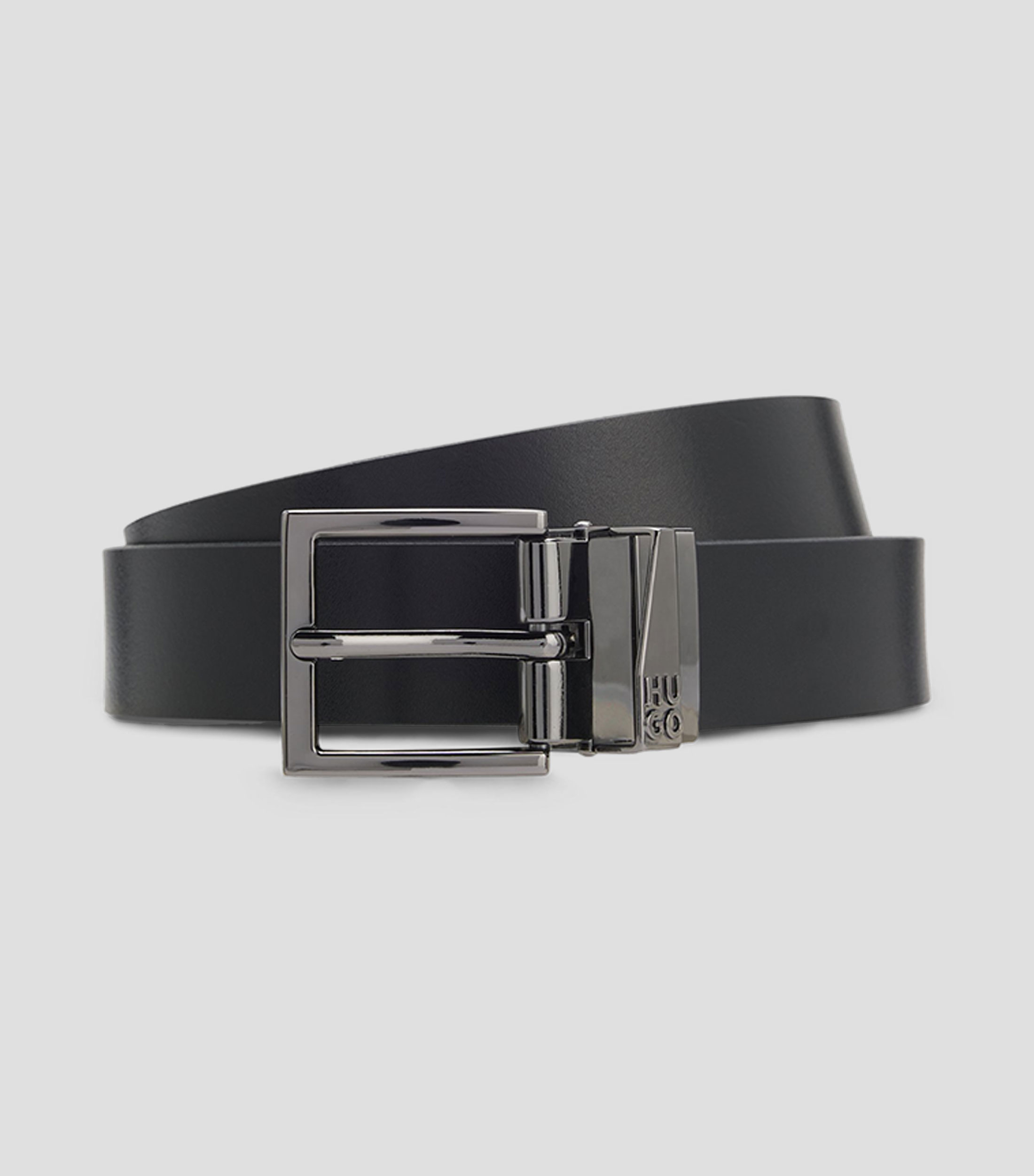 Cinturón reversible de piel italiana con hebillas intercambiables Hombre