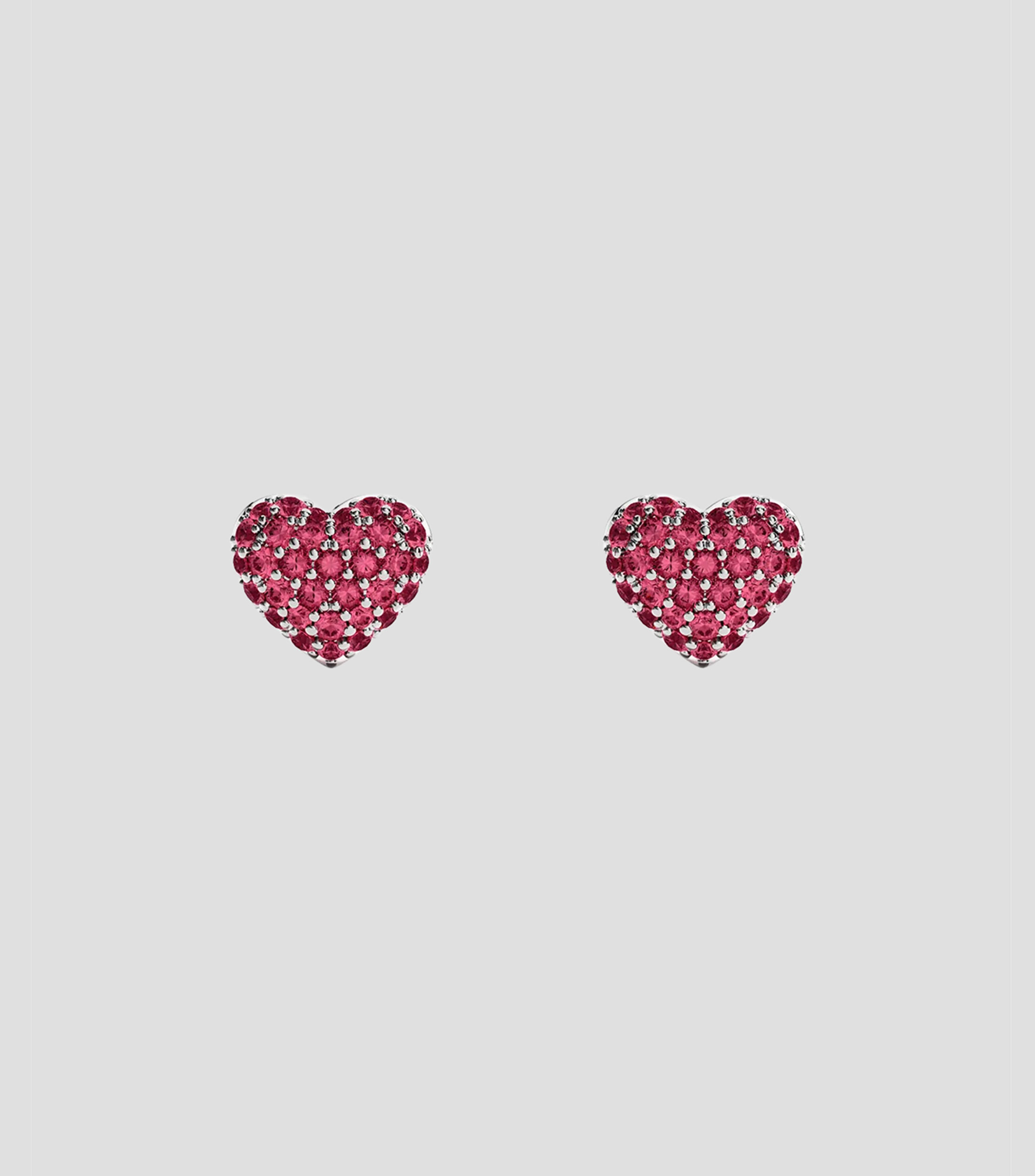 Aretes en plata con circonia cúbica fucsia Hiver Mujer