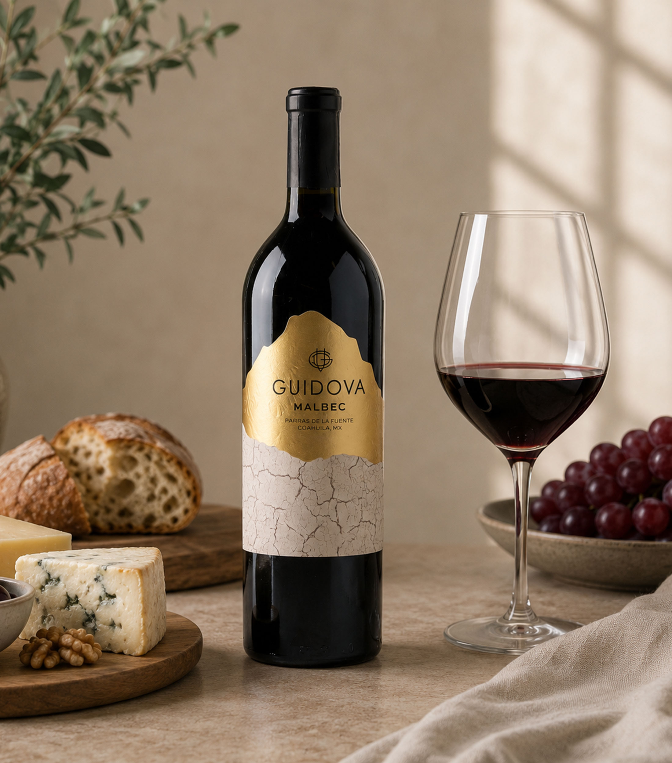 Vino tinto Malbec Guidova, México, 750 ml