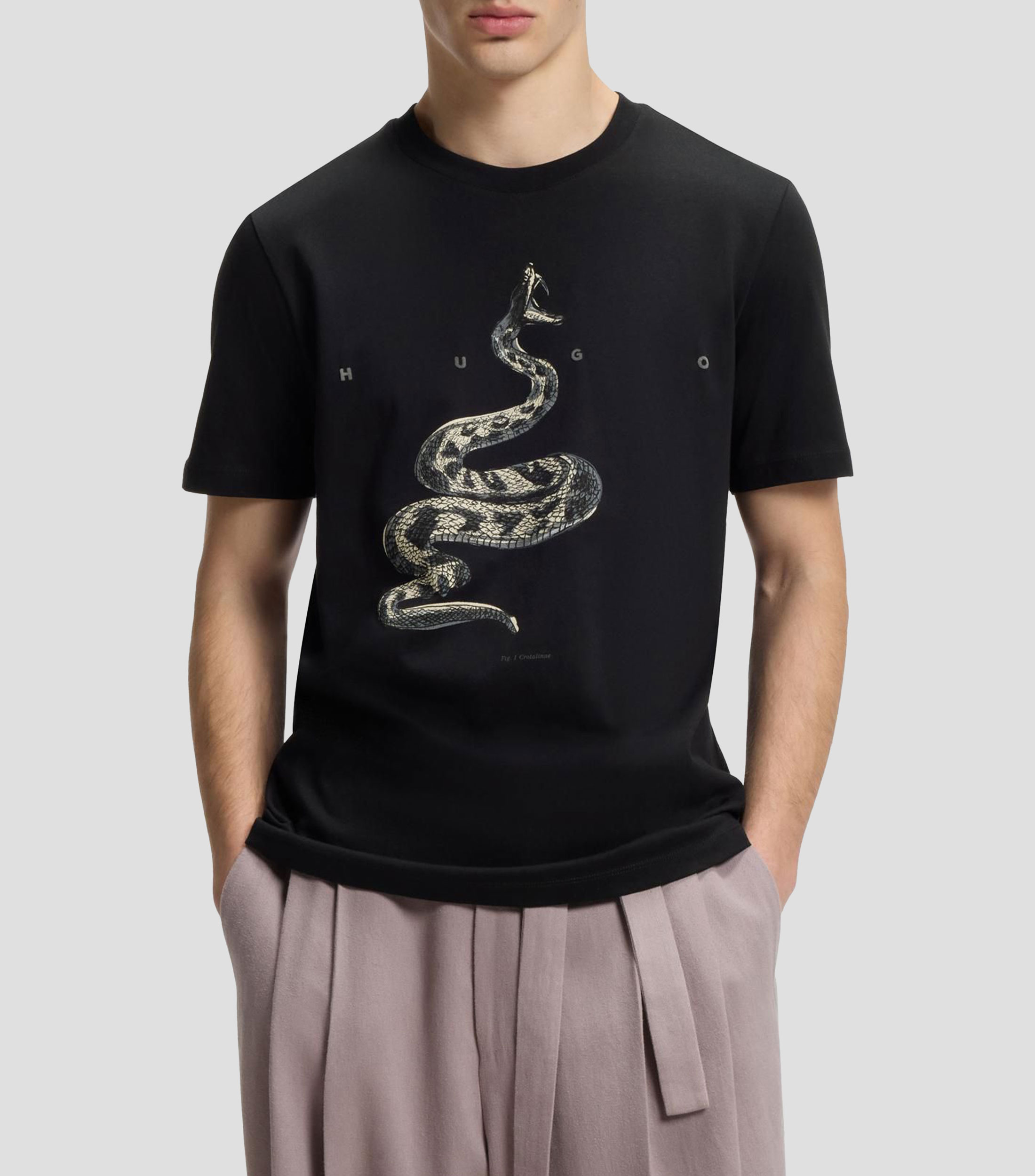 Playera de punto de algodón con logo espaciado Hombre