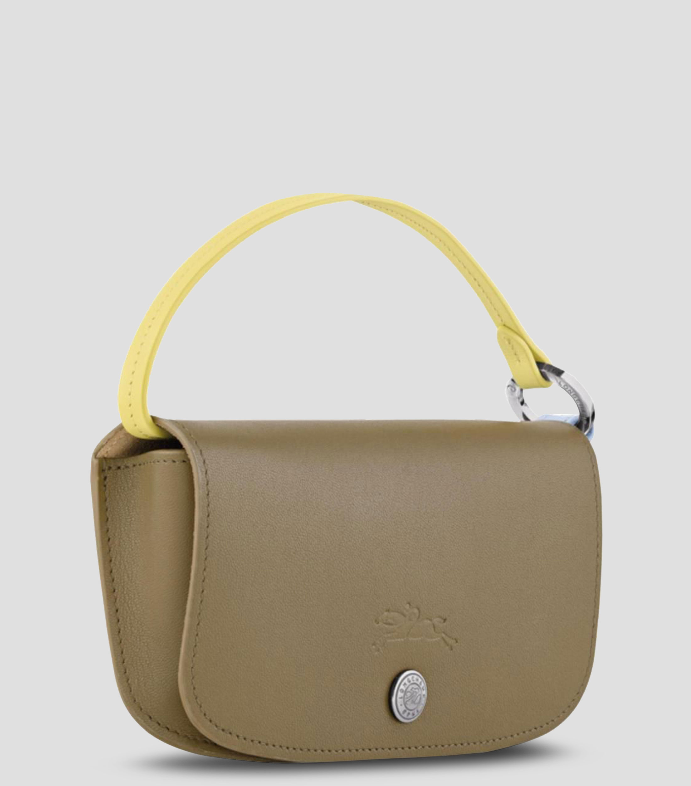 Bolsa Pouch en cuero de cordero lisa Mujer