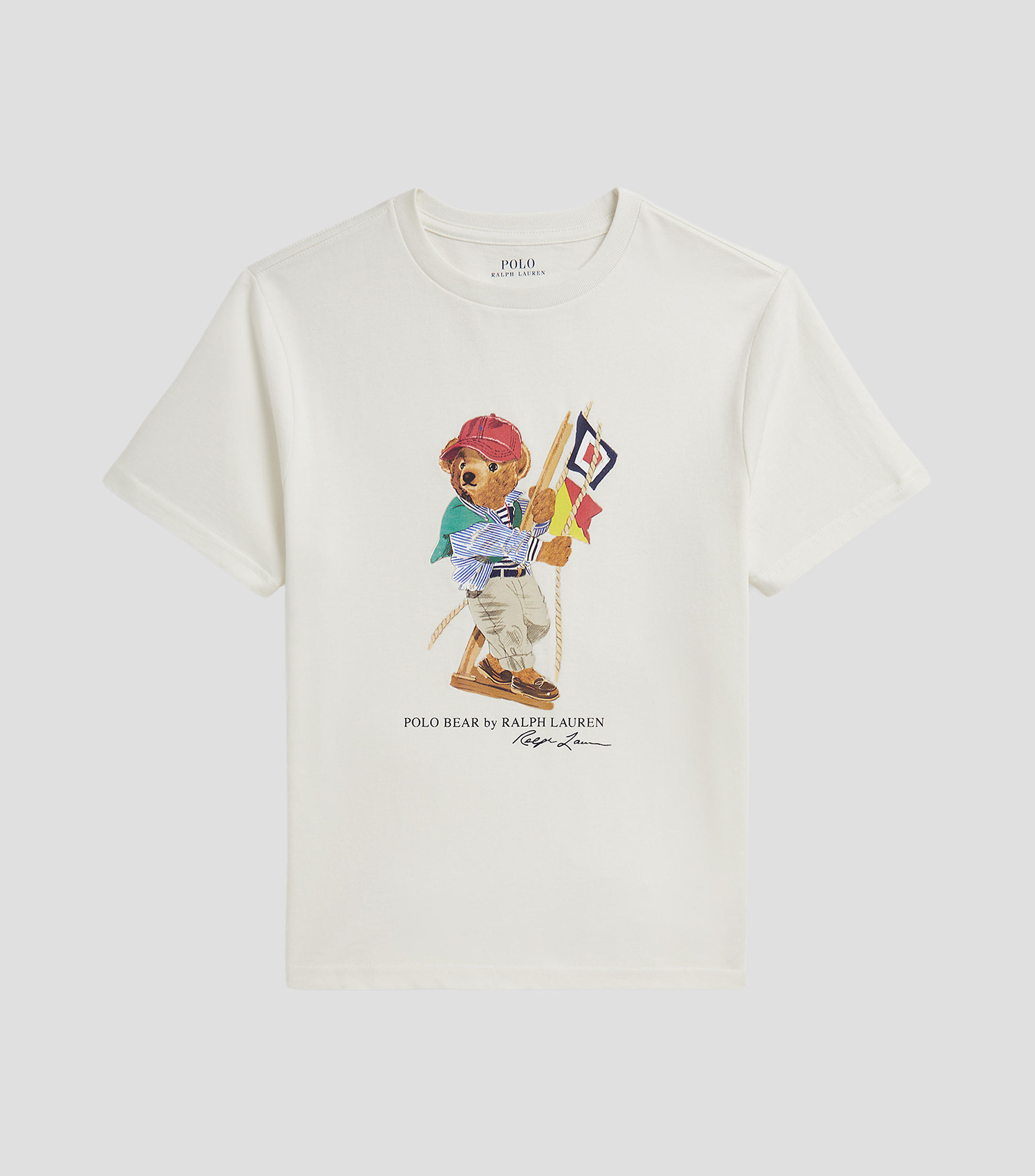 Playera de cuello redondo con manga corta estampada Niño
