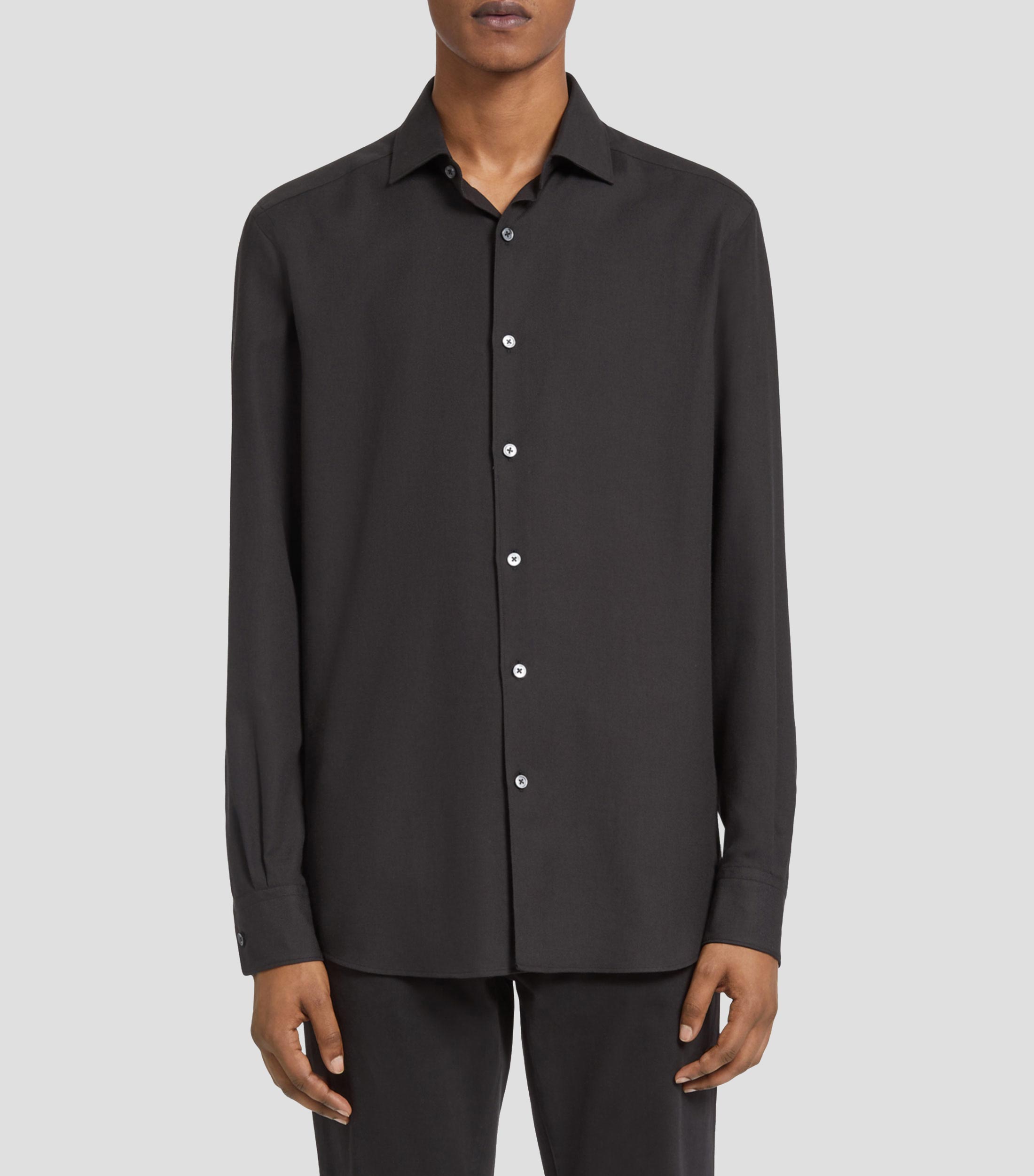 Camisa lisa manga larga Cashco Hombre