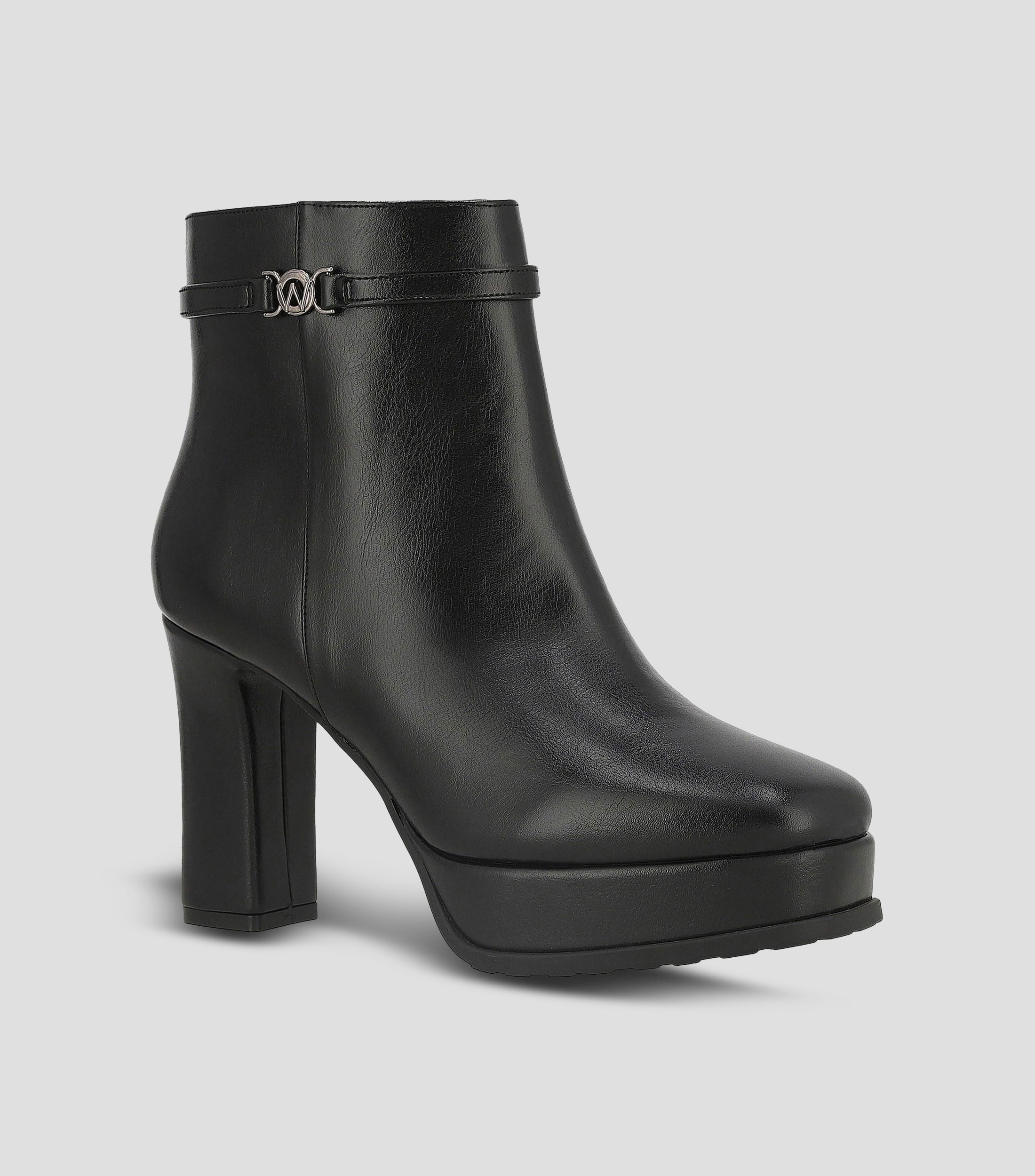 Botines casuales tacón alto ancho Mujer