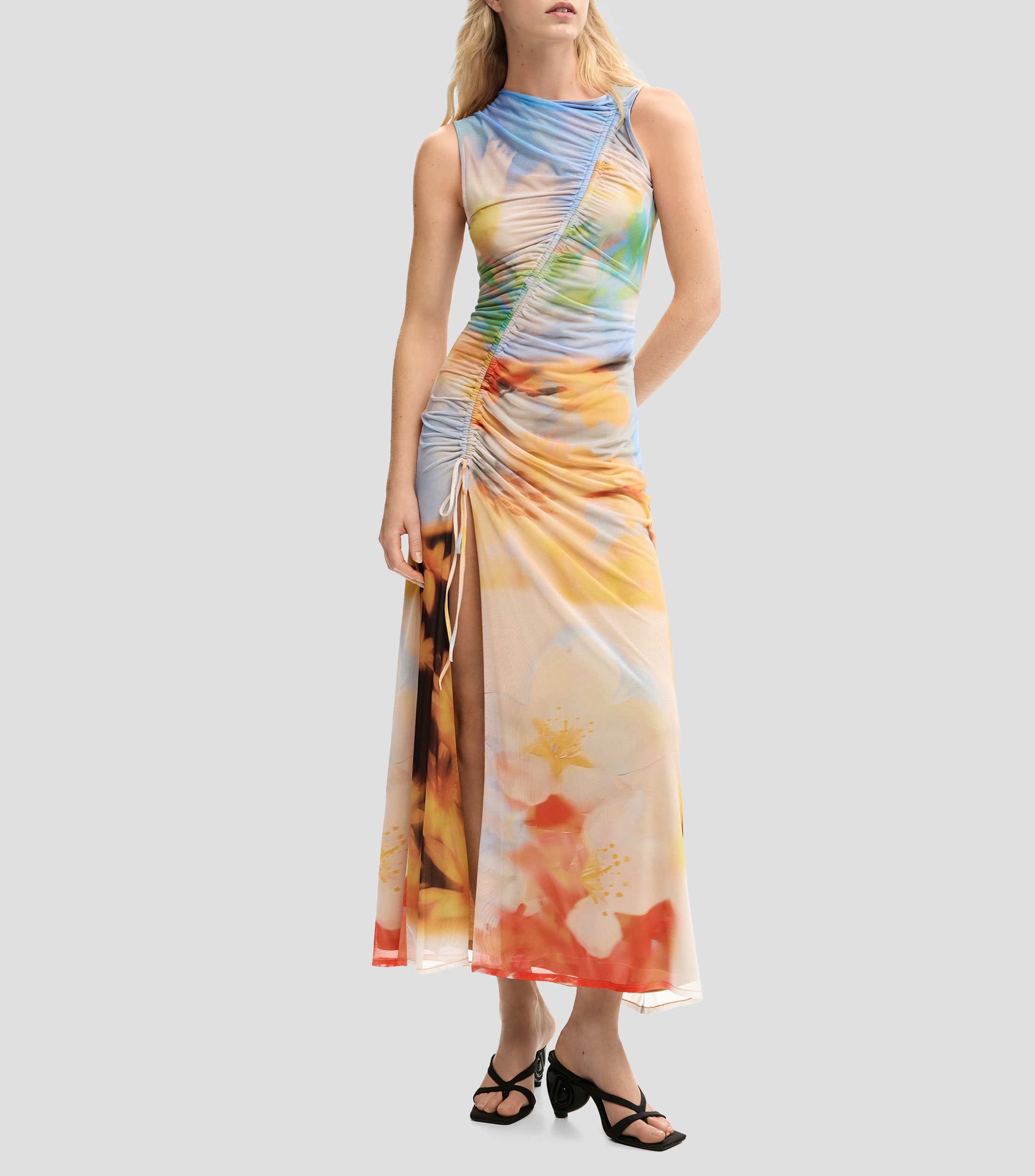 Vestido midi estampado Mujer