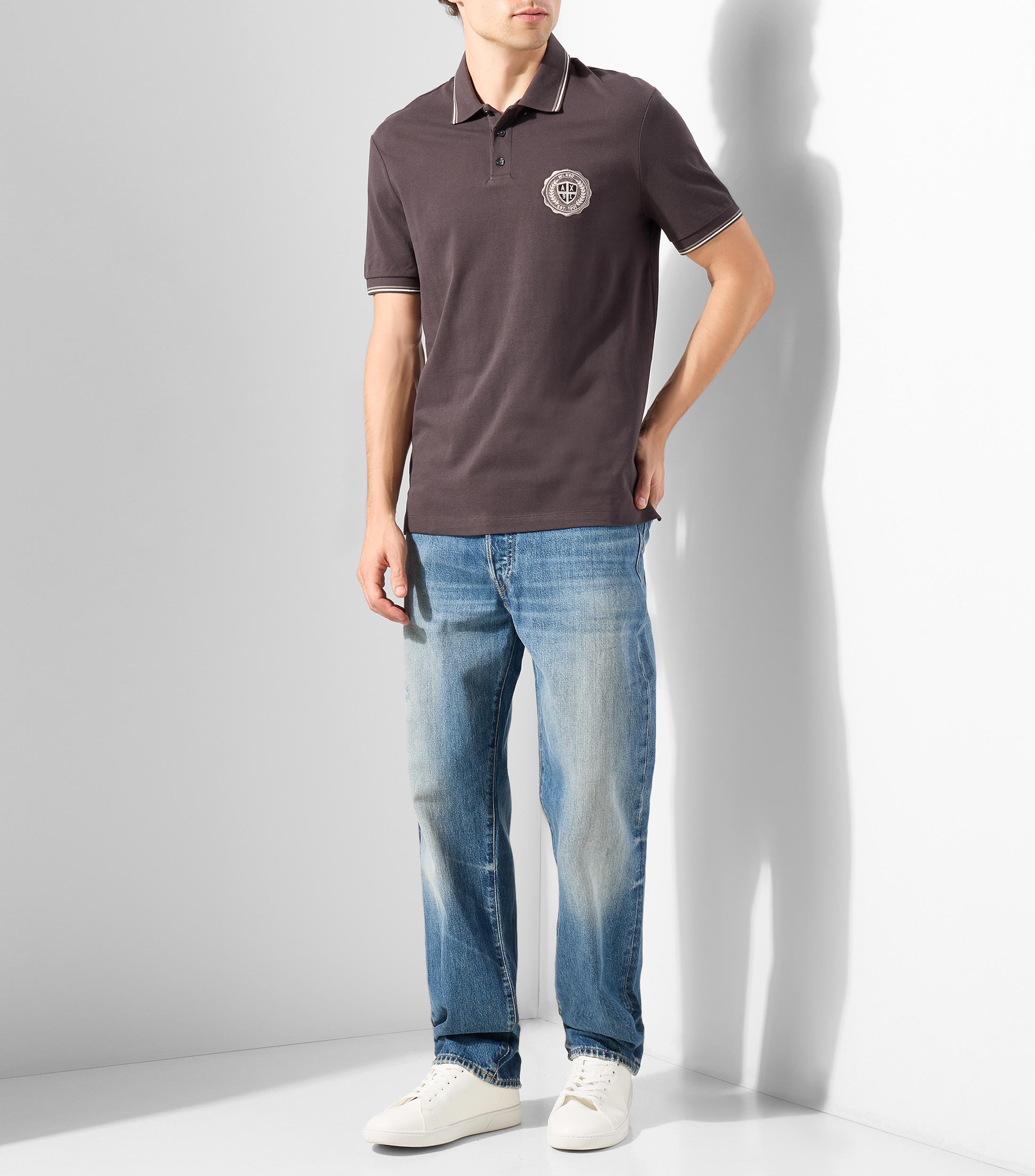 Playera tipo polo manga corta lisa Hombre