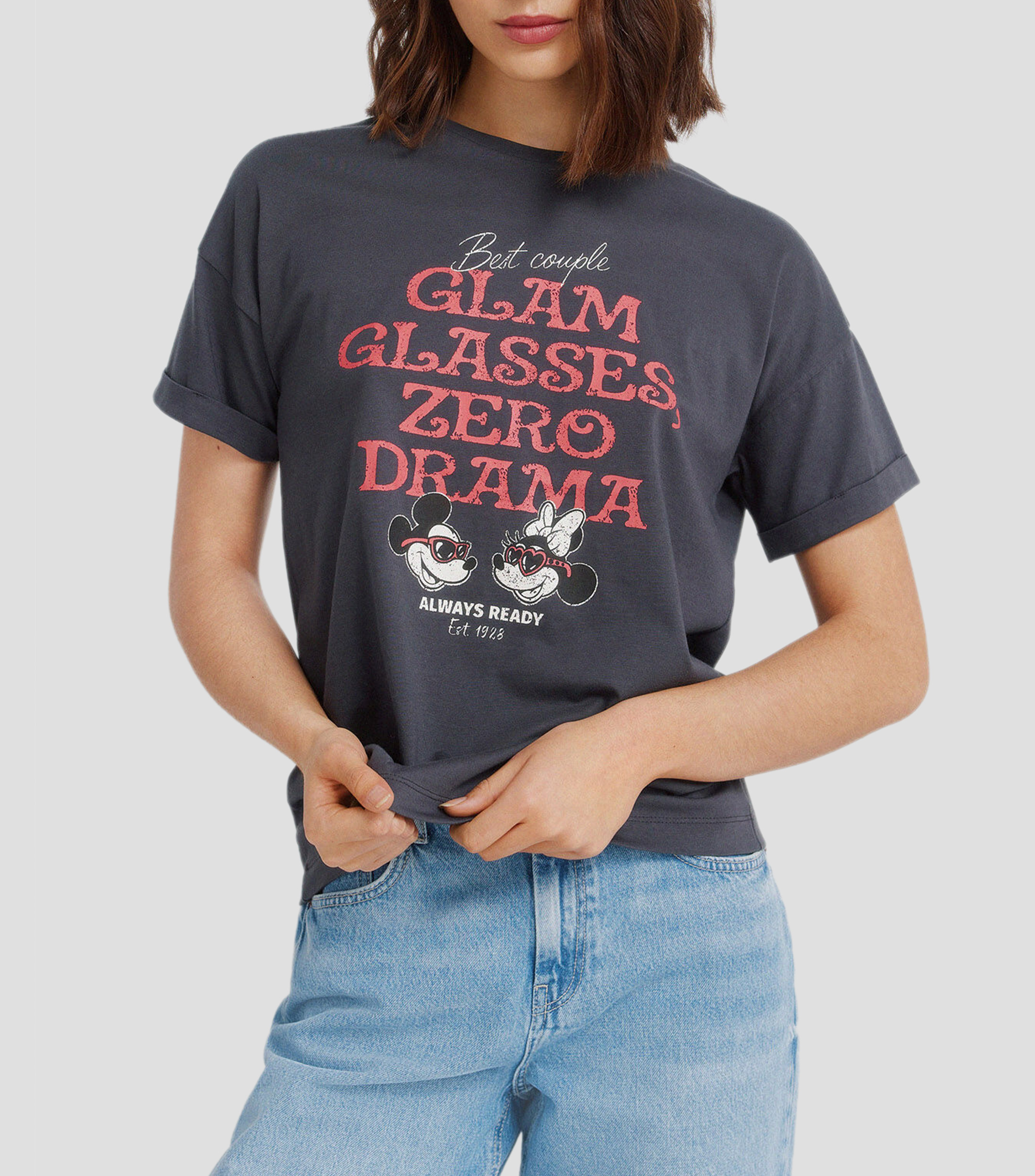 Playera cuello redondo manga corta estampada M&M Forever Mujer