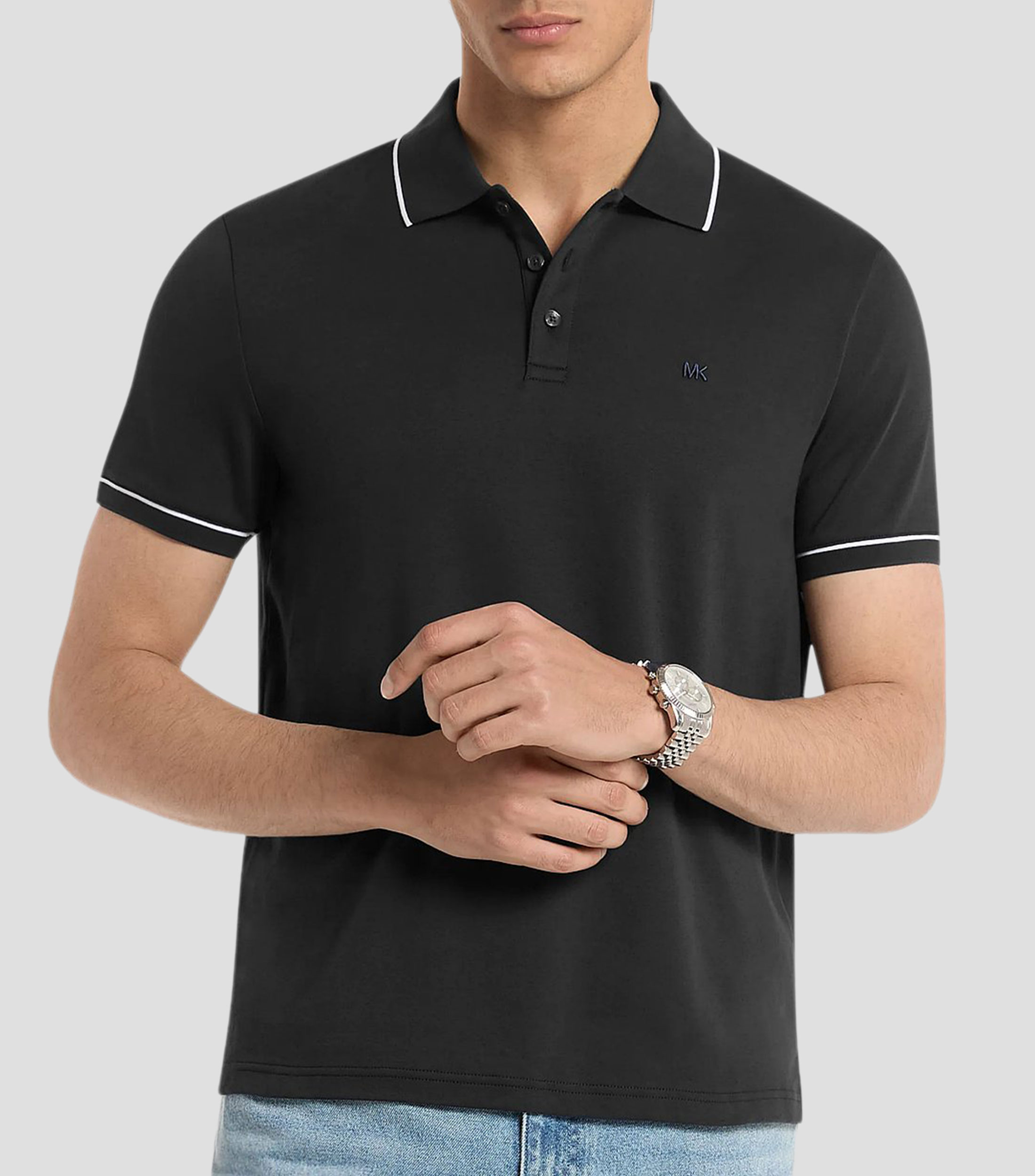 Playera tipo polo manga corta lisa Hombre