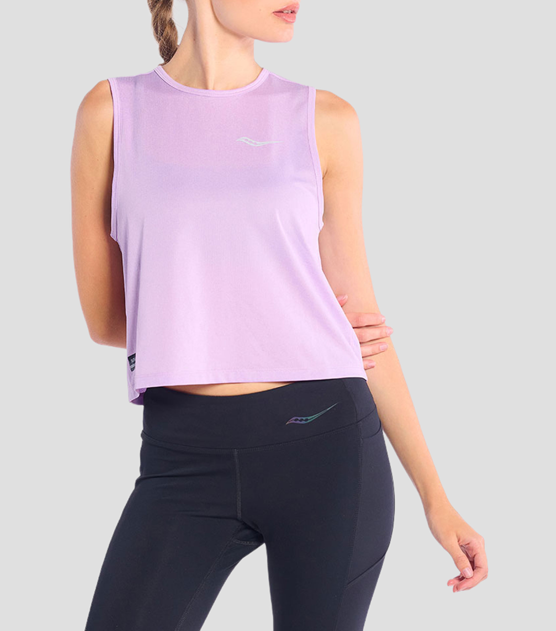Tank Top para correr cuello redondo sin mangas liso Mujer