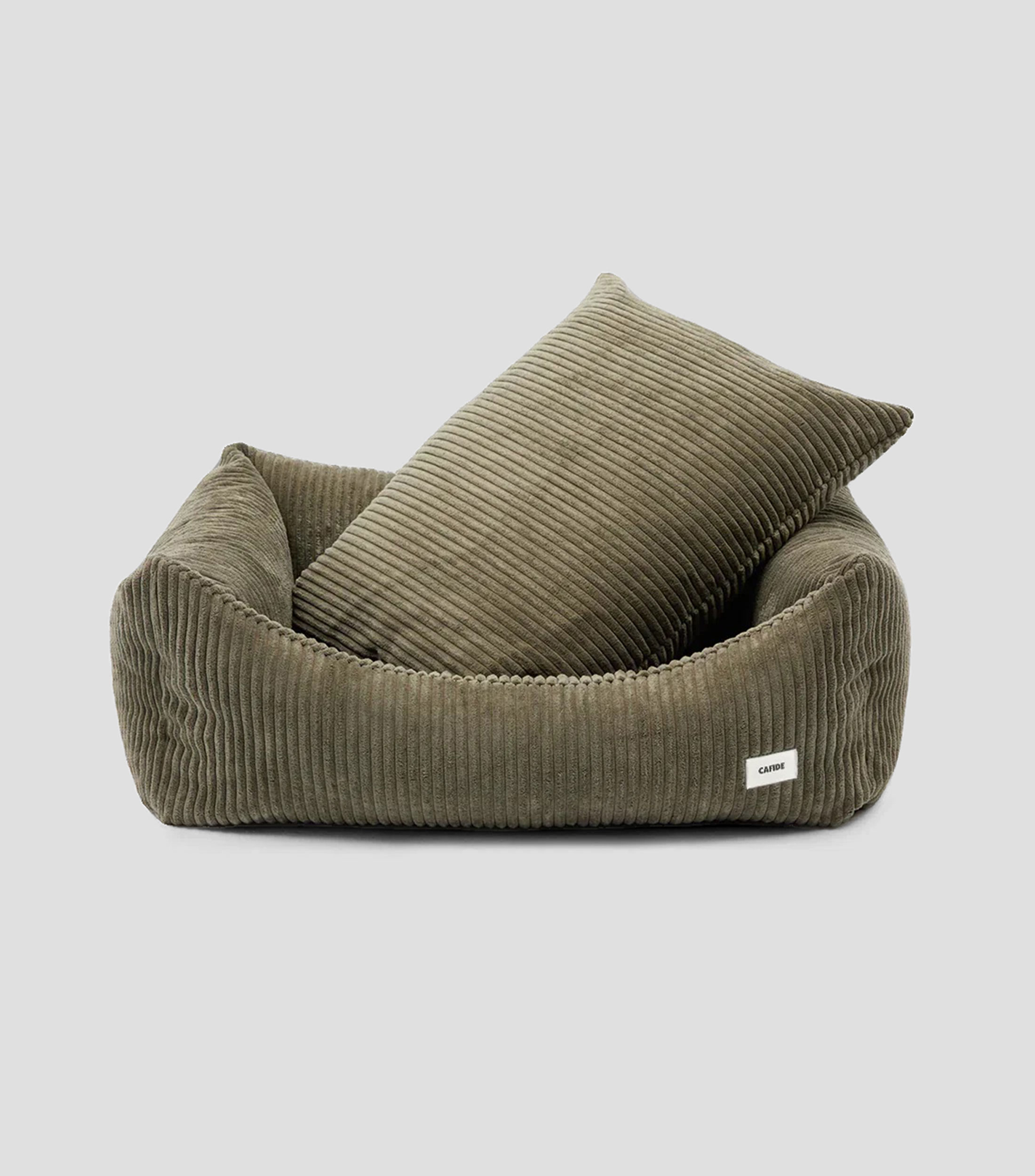 Cama para mascota L Snozy pana verde