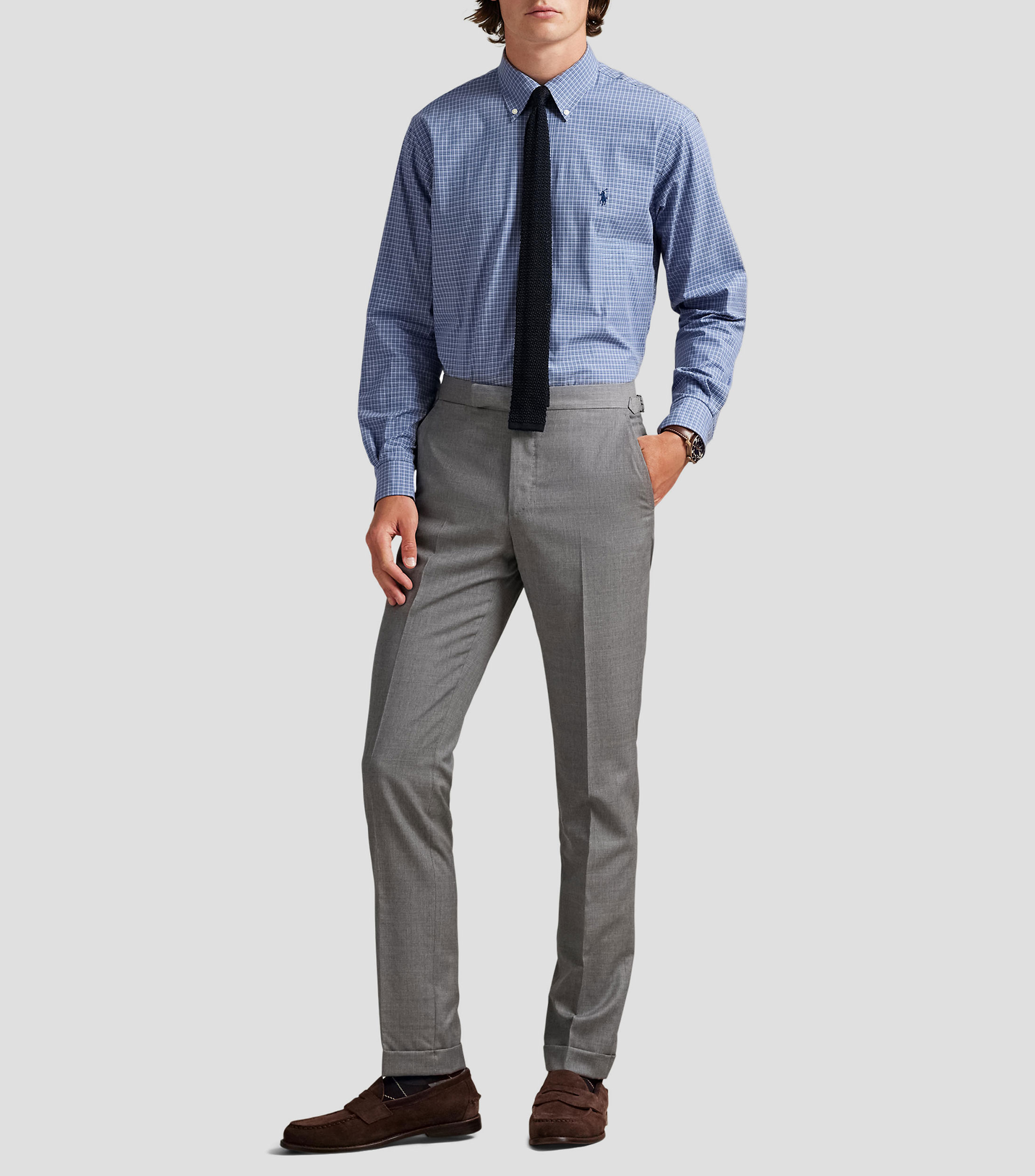 Camisa con cuadros manga larga Hombre
