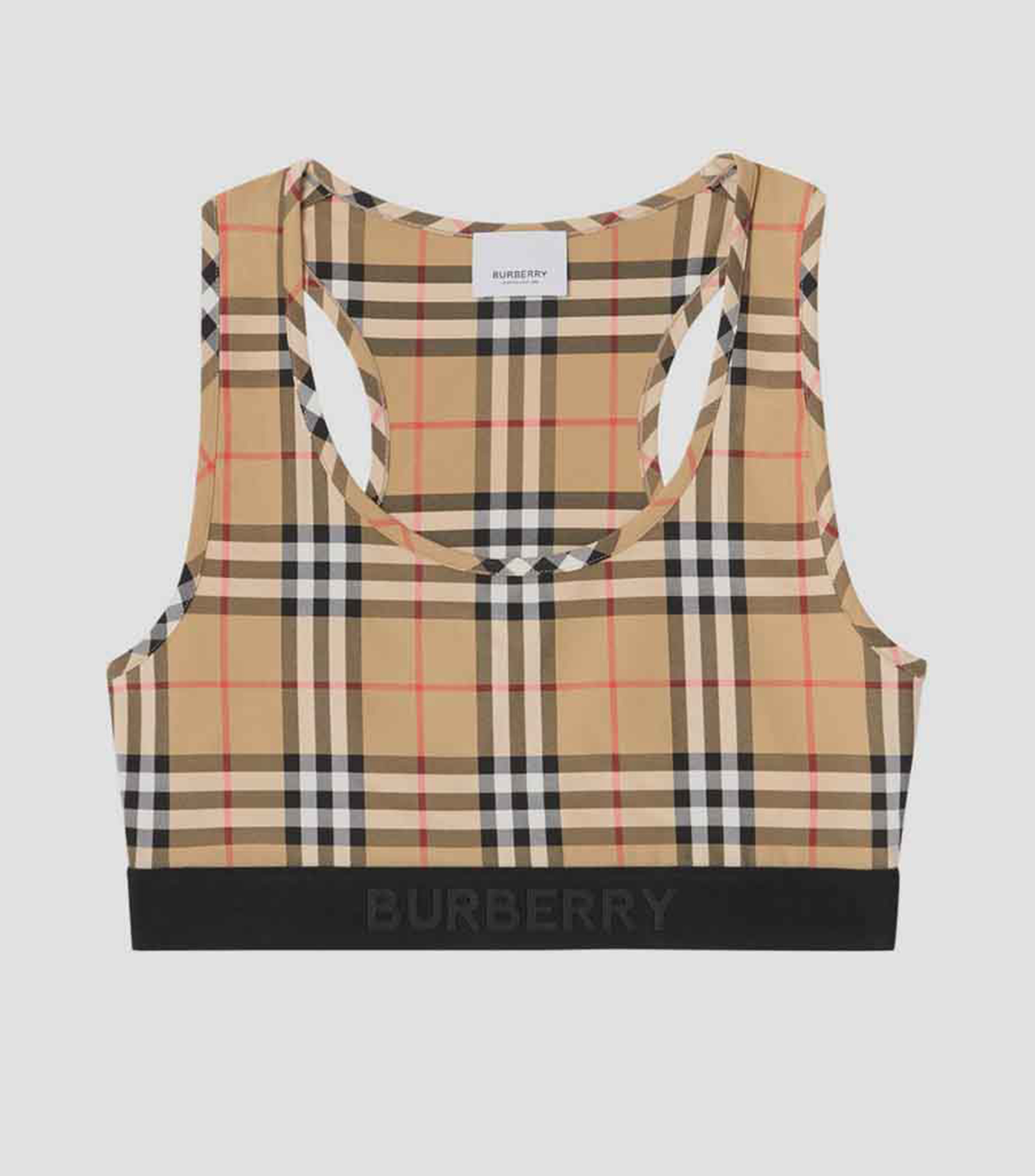 Top cuello redondo sin mangas Check cuadros Mujer