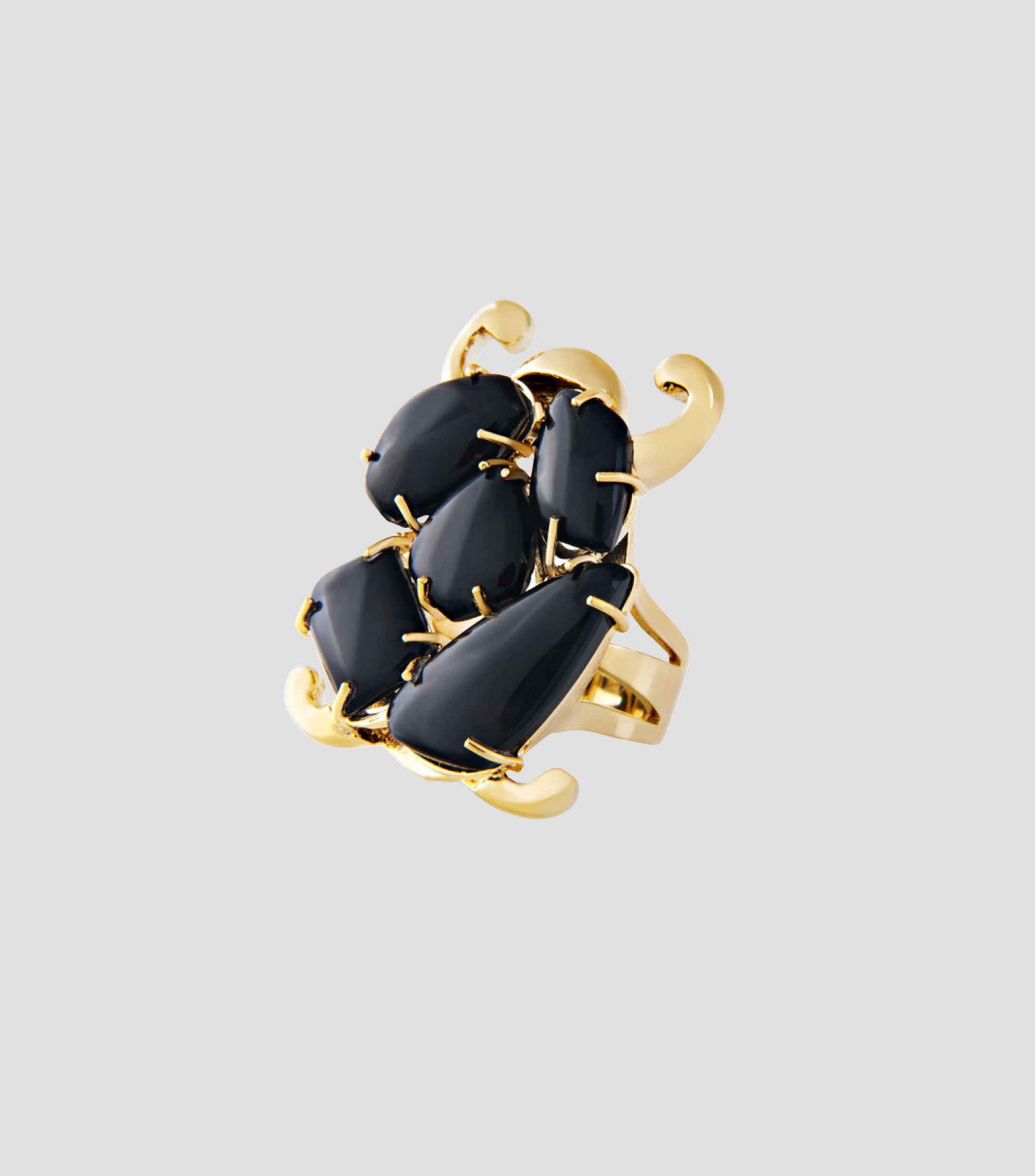 Anillo Honor en Plata .925 con Ónix y Baño de Oro, MZ0158RC12, Mujer