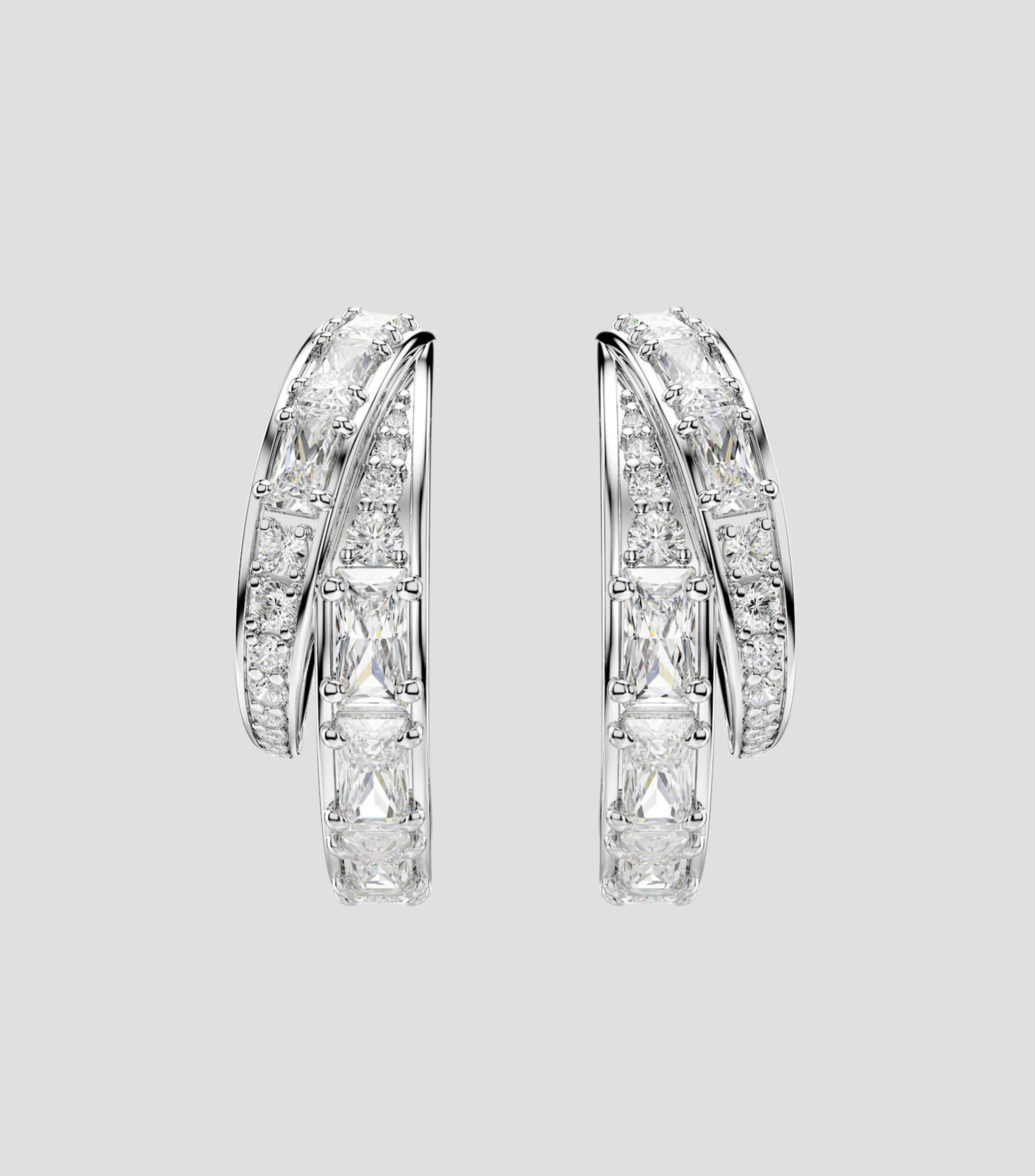 Aretes en forma semicircular con cristales transparentes Vienna Mujer