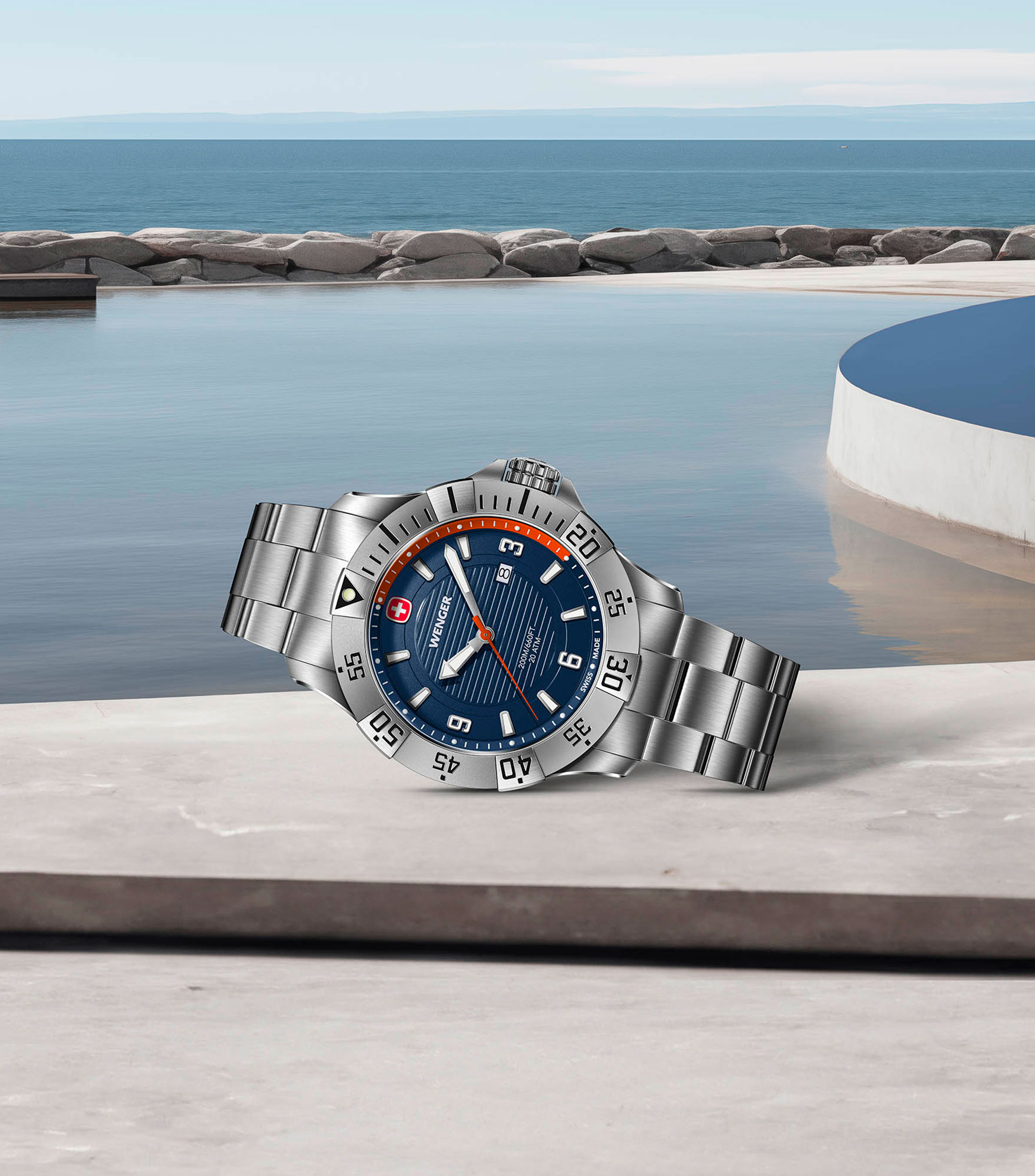 Reloj para Hombre Seaforce deportivo, Plateado, Azul
